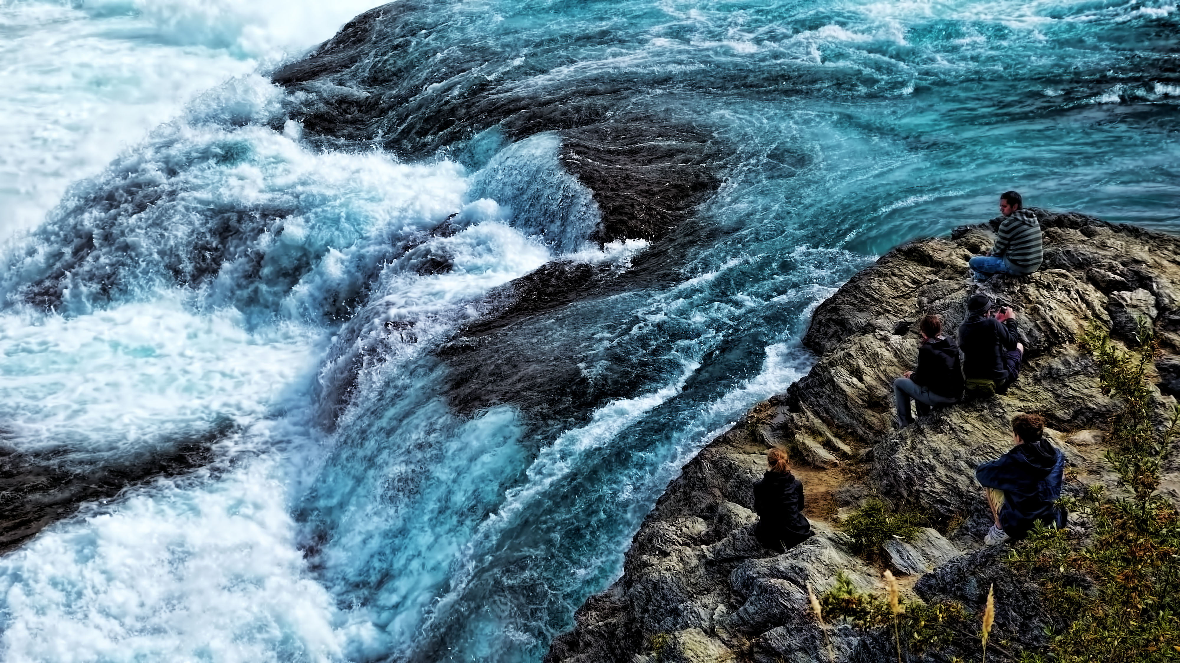 wave, outdoors, near, rio Baker, splashing, man, aysen, water, waterfalls, river, 4K, patagonia, sea, sitting, waterfall, nature, rock - Object, chile, HD Wallpaper