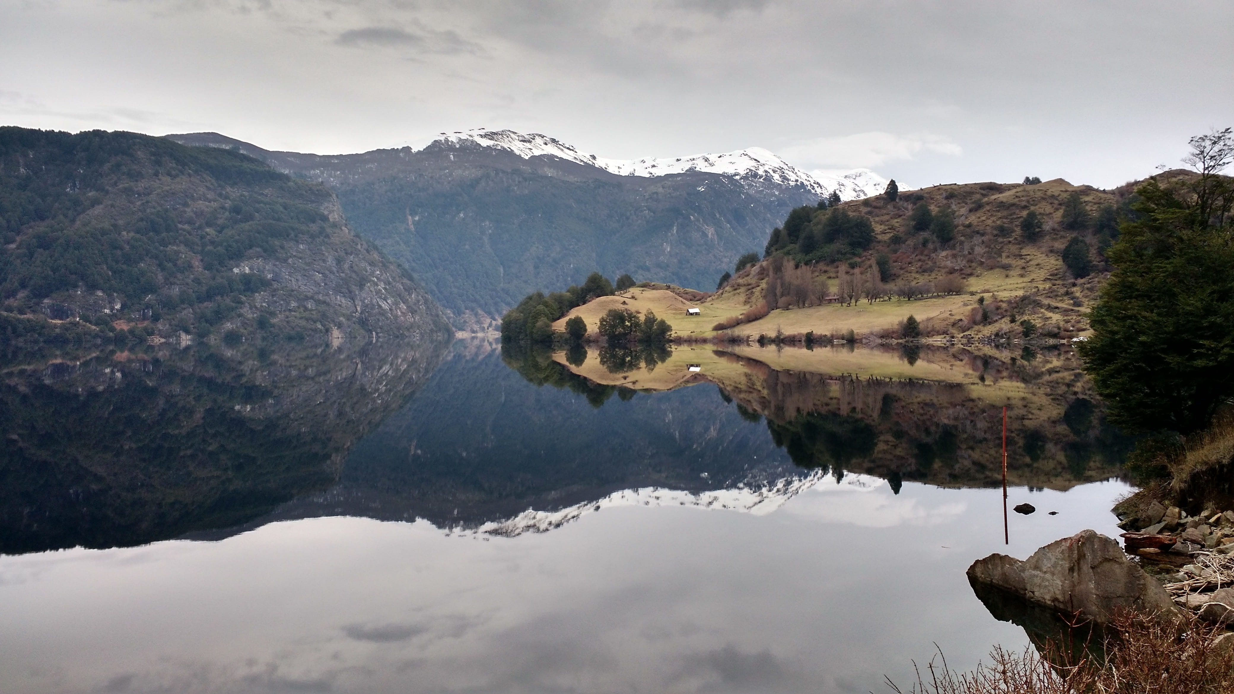 rock - object, Patagonia, cloud - sky, scenics - nature, lake, 4K, beauty in nature, environment, mountain, formation, no people, reflection, tranquil scene, HD Wallpaper