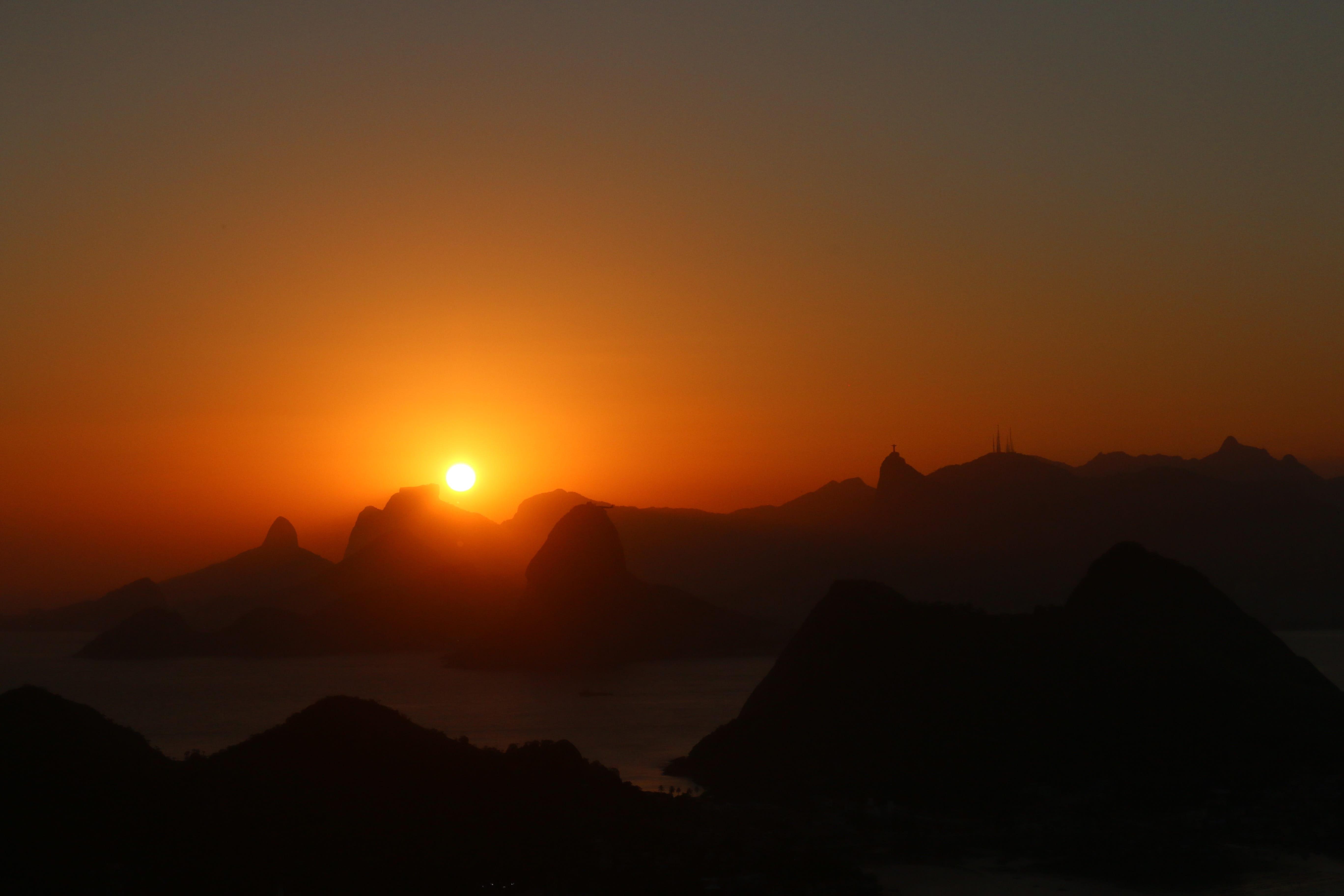 5K, rio de janeiro, ocean, mar, city park, majestic, romantic sky, sky, scenics - nature, mountains, non-urban scene, tranquil scene, beach, litoral, island, HD Wallpaper