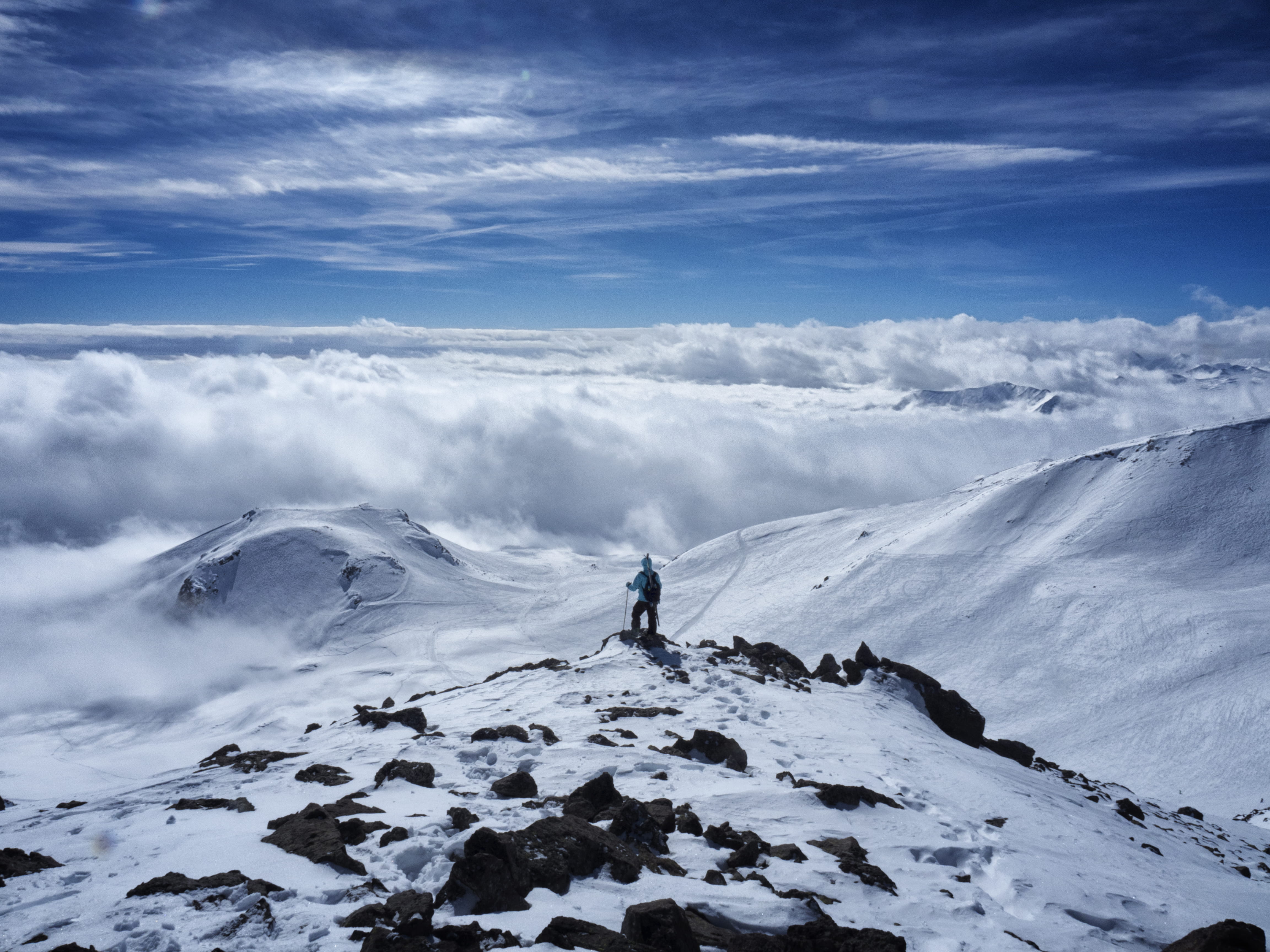 nature, activity, snow, cold temperature, snowcapped mountain, sport, covered, freedom, scenics, people, cloud - sky, landscape, scenics - nature, one Person, HD Wallpaper