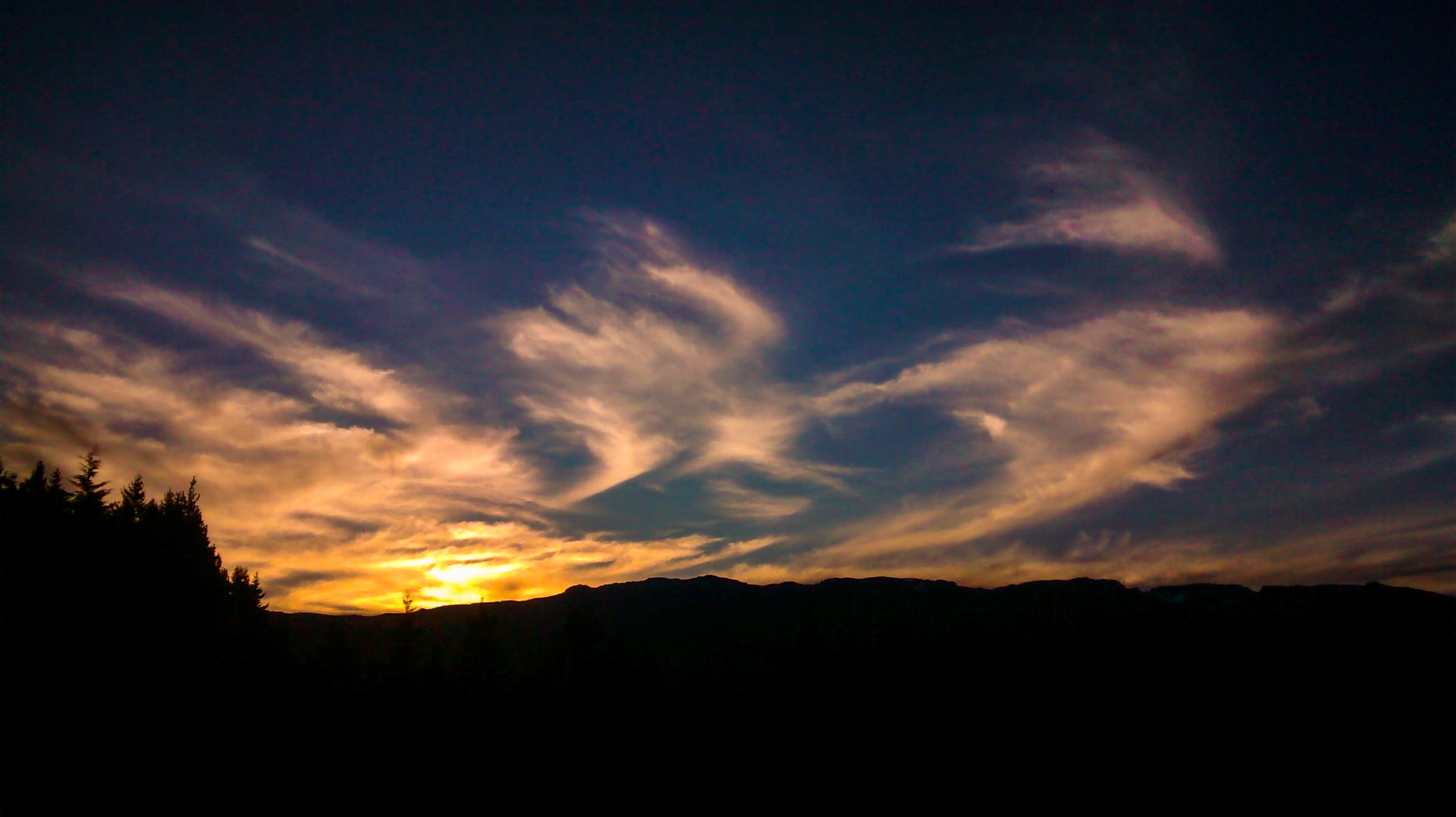tranquil scene, cloud - sky, no people, sky, dusk, mountains, awe, back lit, environment, 2K, tranquility, sunset, outdoors, idyllic, scenics - nature, HD Wallpaper