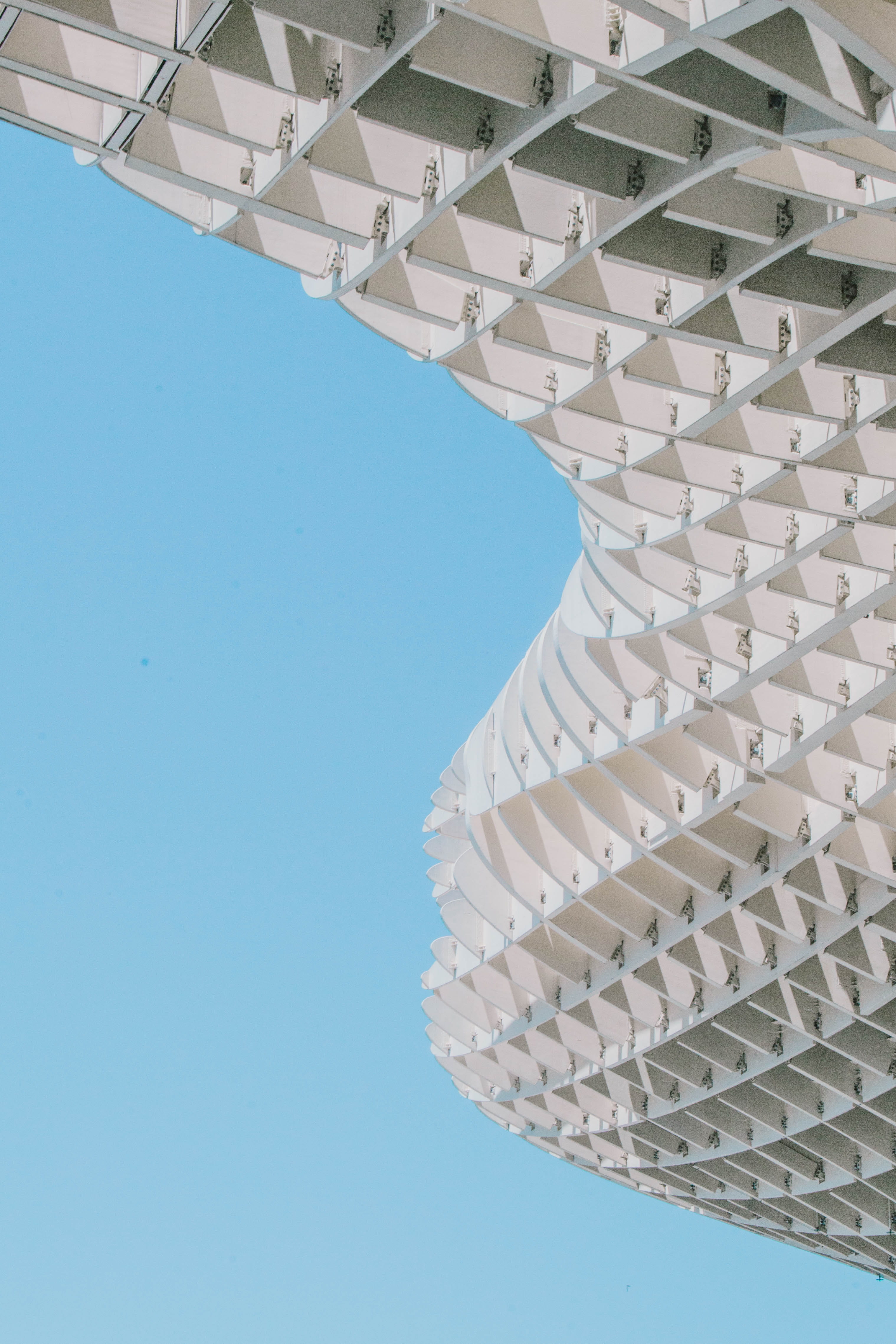 no people, nature, white color, built structure, low angle view, sevilla, travel, tourism, las setas de sevilla, flat, spain, travel destinations, architectural feature, Phone HD Wallpaper