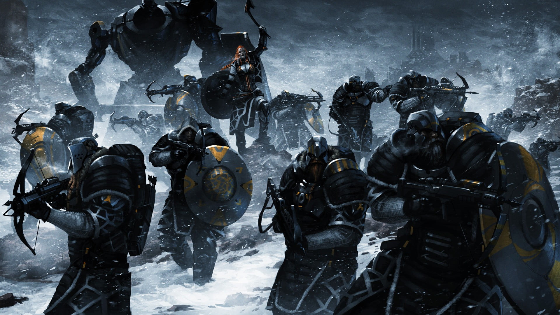 Endless Legend, group of people, uniform, conflict, military, helmet, motion, protection, sport, sea, aggression, 1080P, waist up, underwater, security, HD Wallpaper