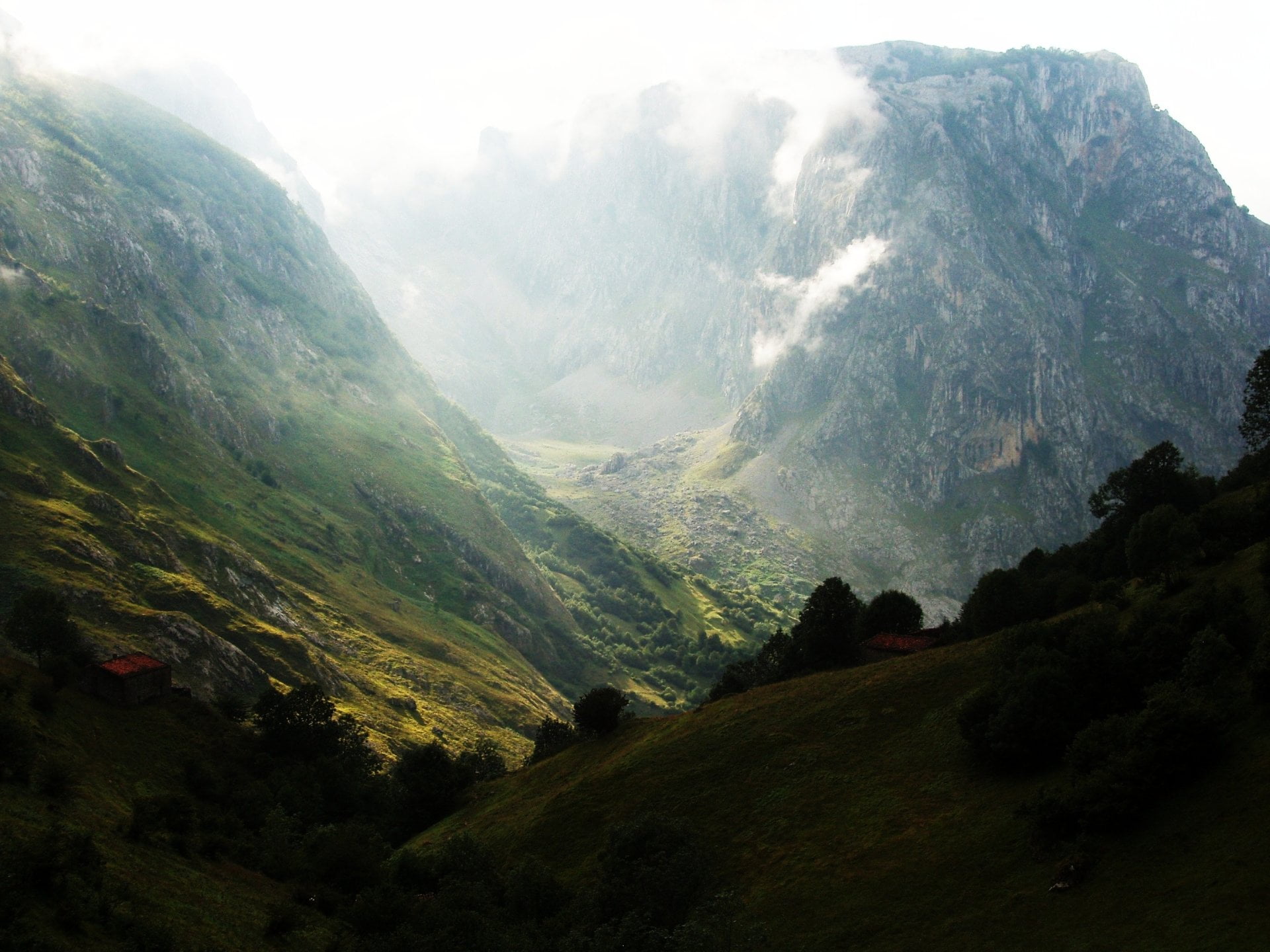 tranquility, brown, mountain peak, non-urban scene, landscape, idyllic, remote, outdoors, tranquil scene, black, scenics - nature, Asturias, valley, beauty in nature, HD Wallpaper