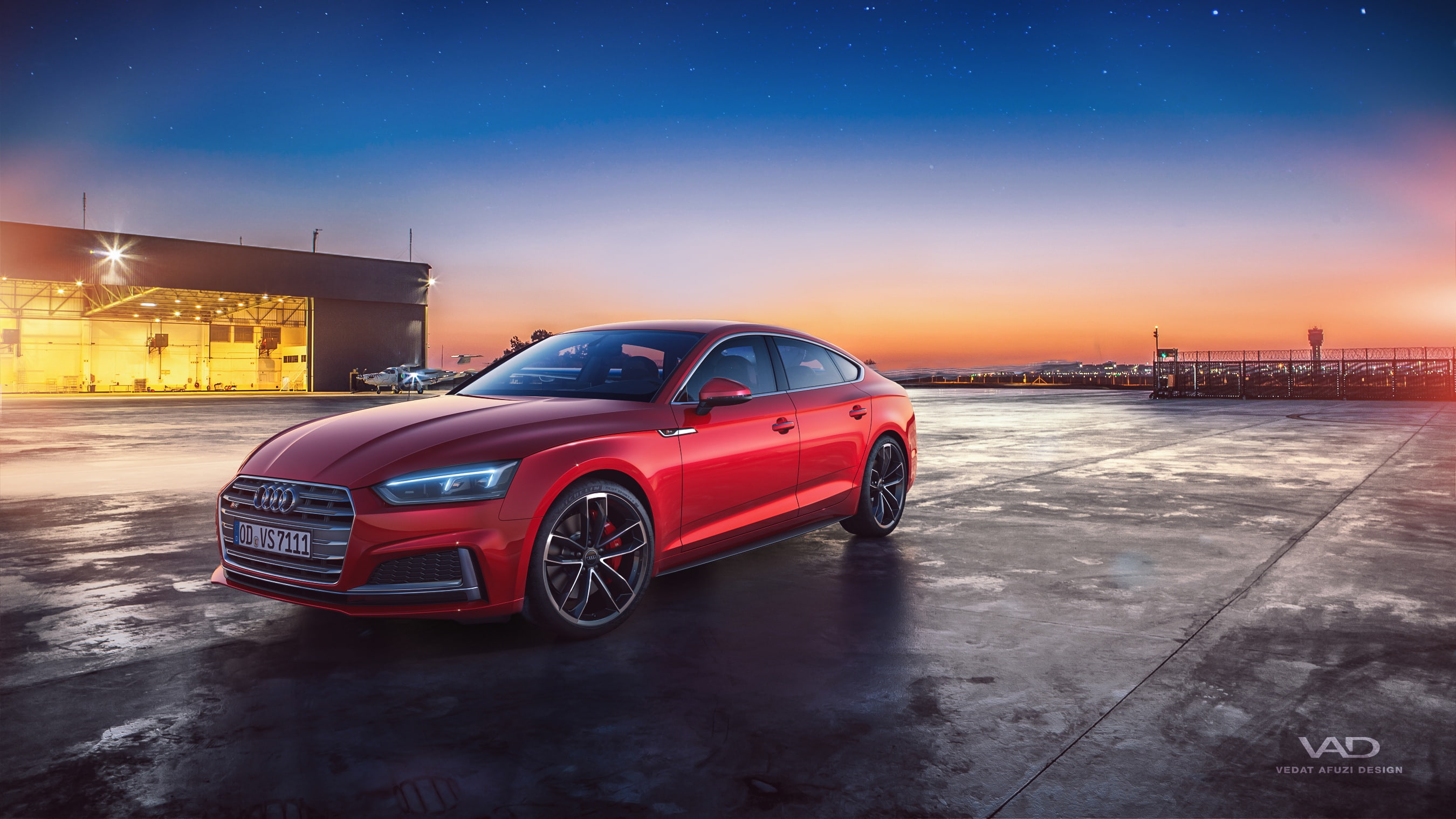 2K, Sportback, Audi S5, the evening, Vedat Afuzi Design, sunset, 2018, HD Wallpaper