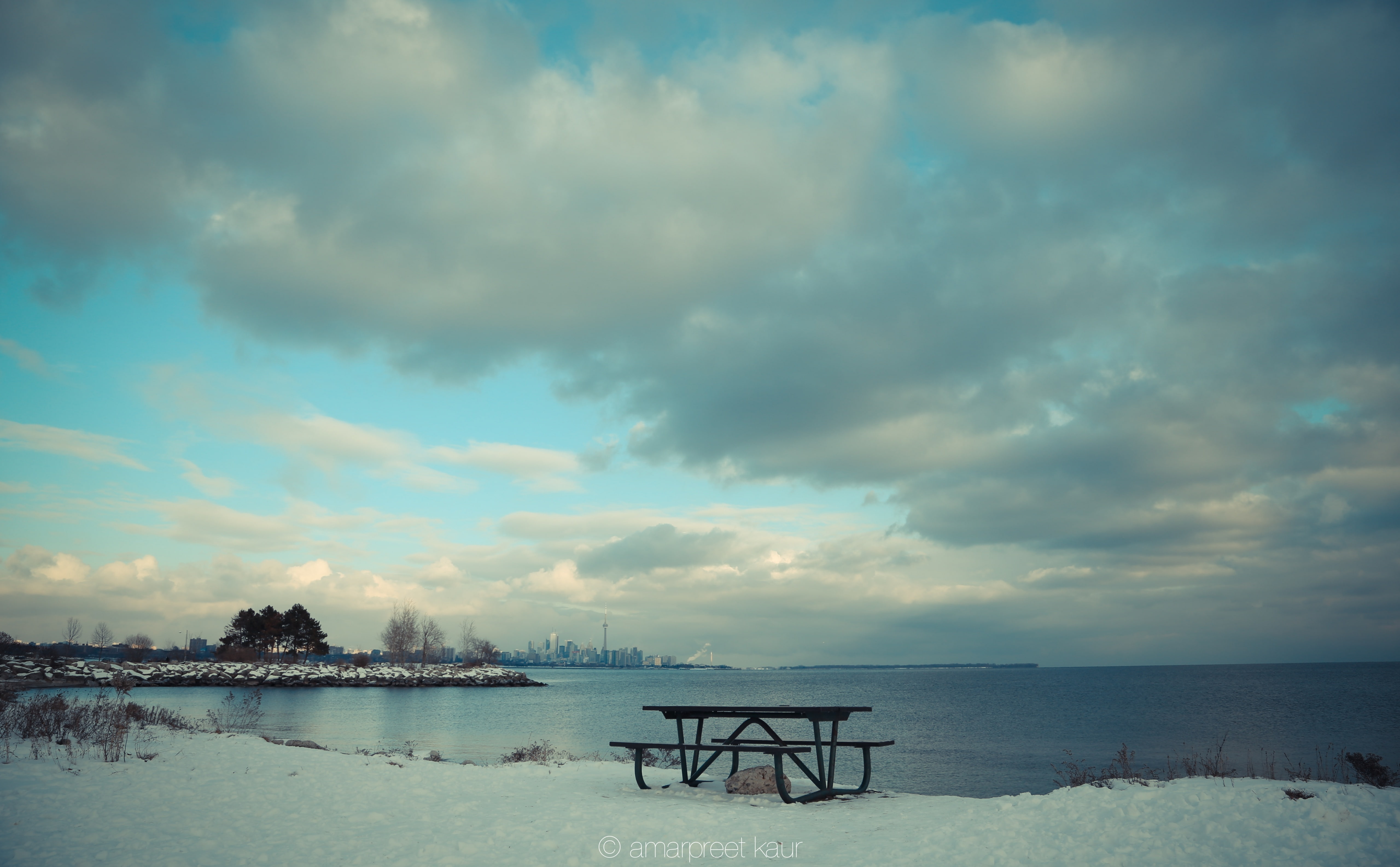 ontario, outdoors, 5K, day, deserted, beach, non-urban scene, water, Cloudy, Winter, nature, Seasons, scenics - nature, seat, architecture, Blue, Clouds, HD Wallpaper