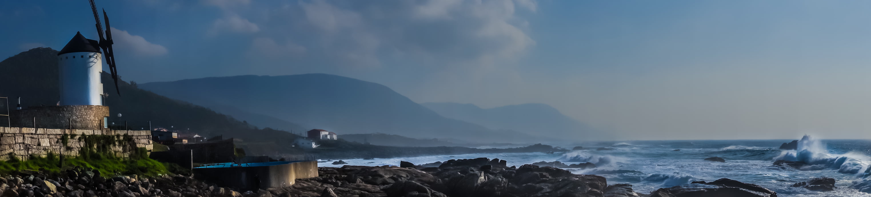 photo, water, sky, A77, España, wave, coastline, panoramic, Tamron, ocean wave, landscape, Cabo, sea, Sony, ocean, rubia, Pontevedra, panoramic photo, Spain, HD Wallpaper