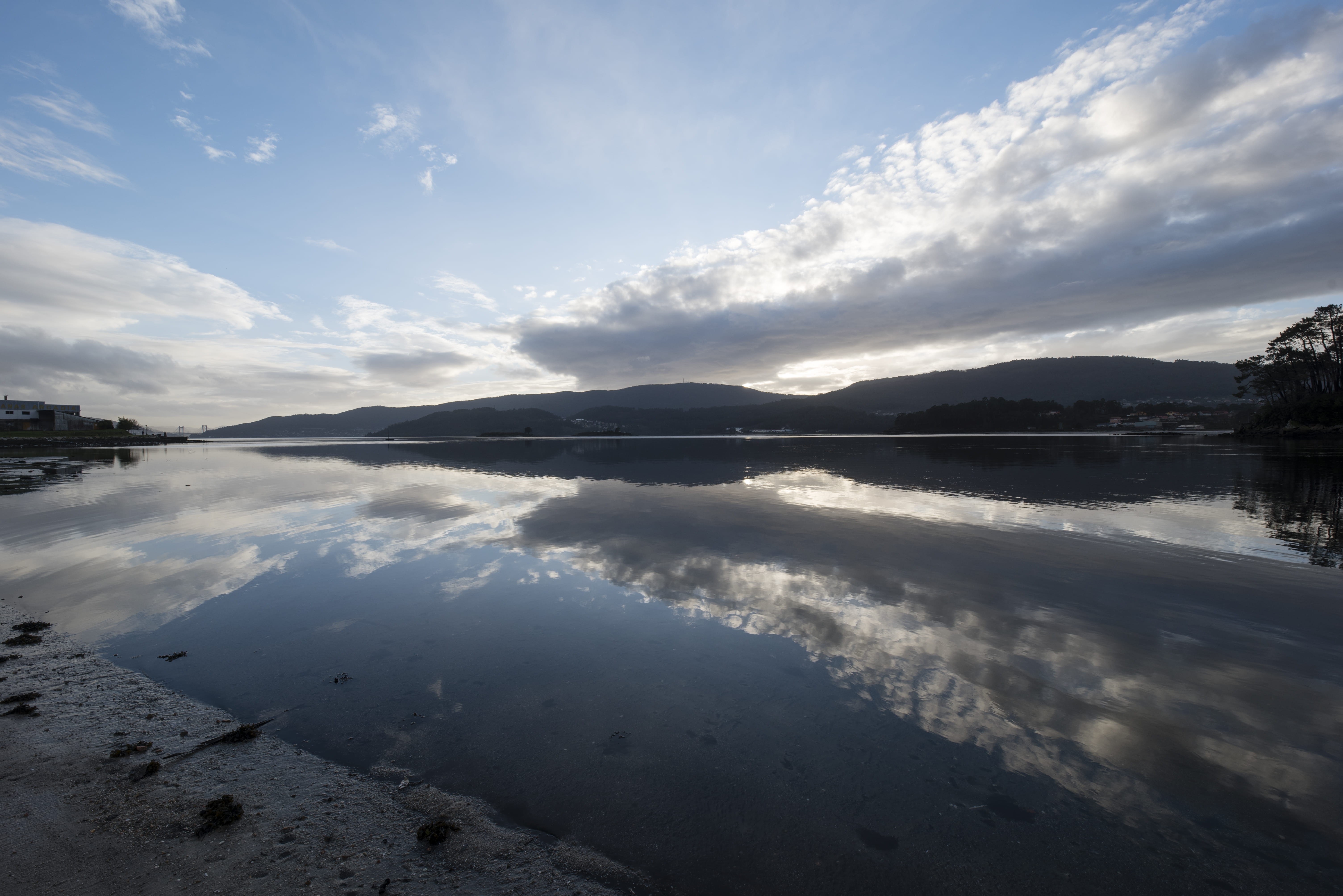 symmetry, clouds, travel, water, parking arcade pontevedra, non-urban scene, idyllic, cloud - sky, sea, tranquility, salt flat, beauty in nature, day, lake, HD Wallpaper