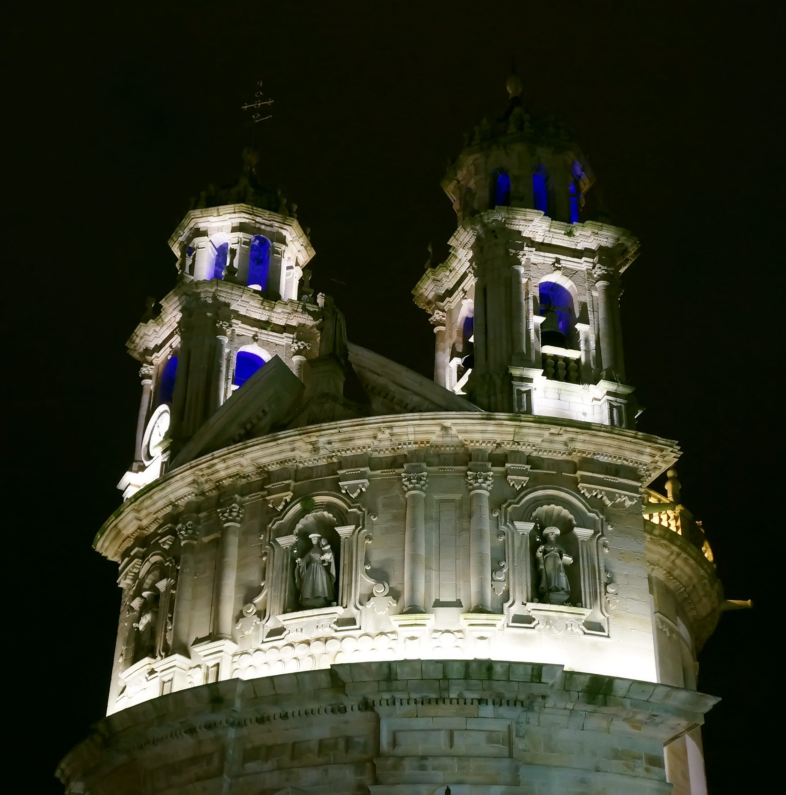 place of worship, places Of Worship, architectural column, travel, Spain, history, the past, religion, building, sky, Night, europe, Church, no people, Phone HD Wallpaper