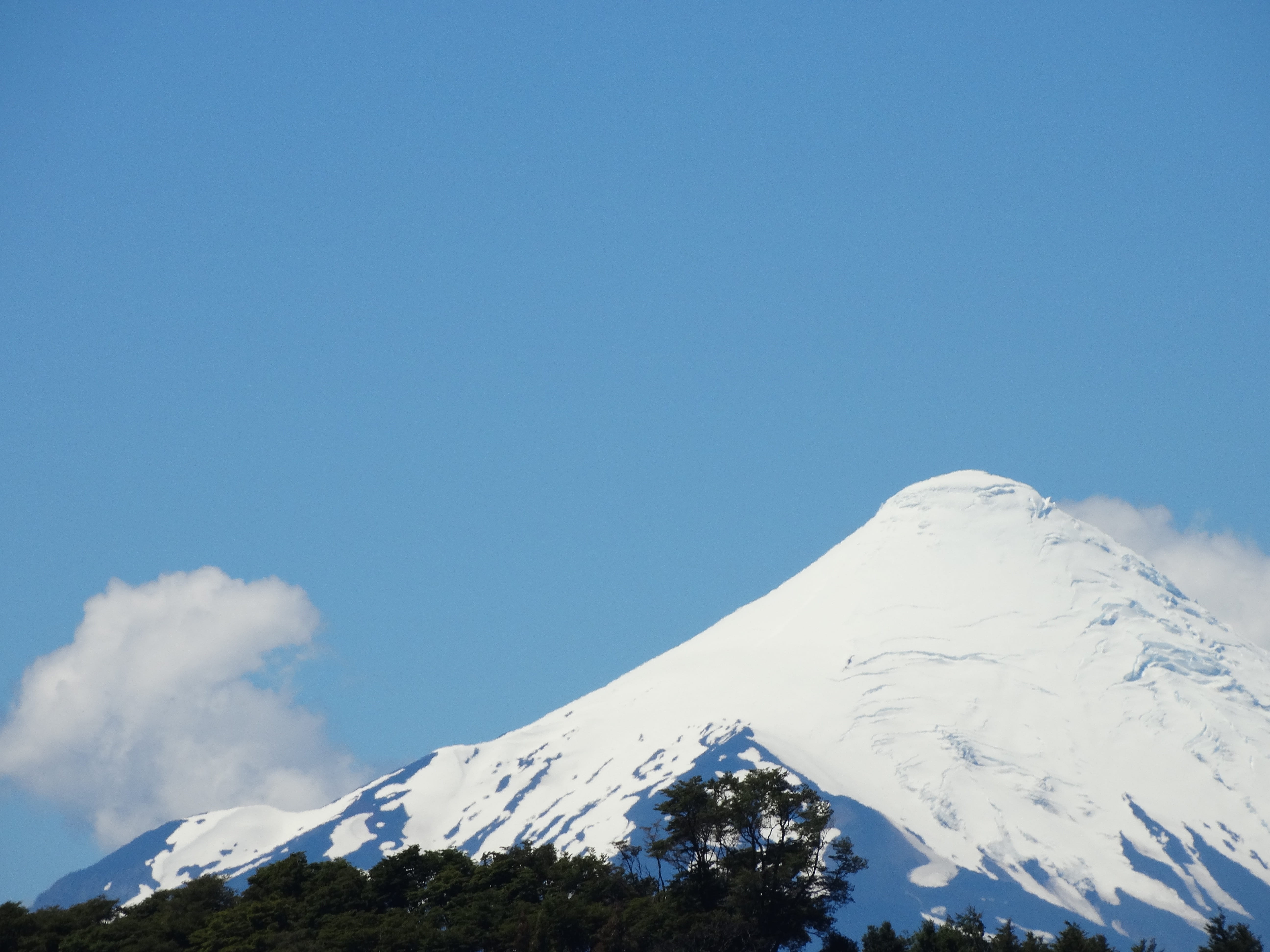 tranquility, Volcano, no people, snow, Chile, high mountain, Osorno, millennium, copy space, 5K, scenics - nature, Sky, blue, tranquil scene, beauty in nature, HD Wallpaper