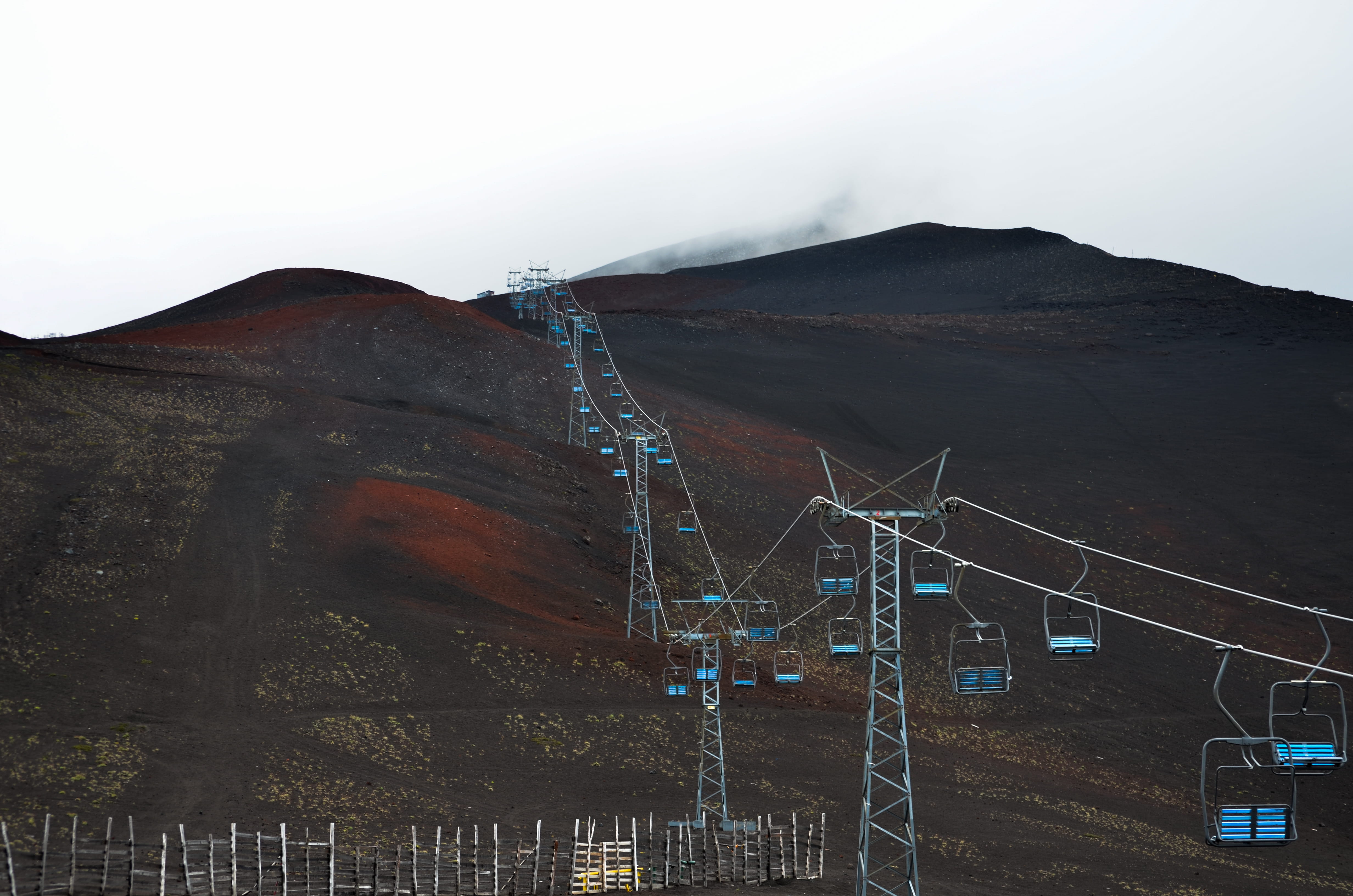 land, hill, landscape, ski hill, skiing, cable, technology, beauty in nature, scenics - nature, industry, climbing, non-urban scene, ski lift, fog, chile, HD Wallpaper