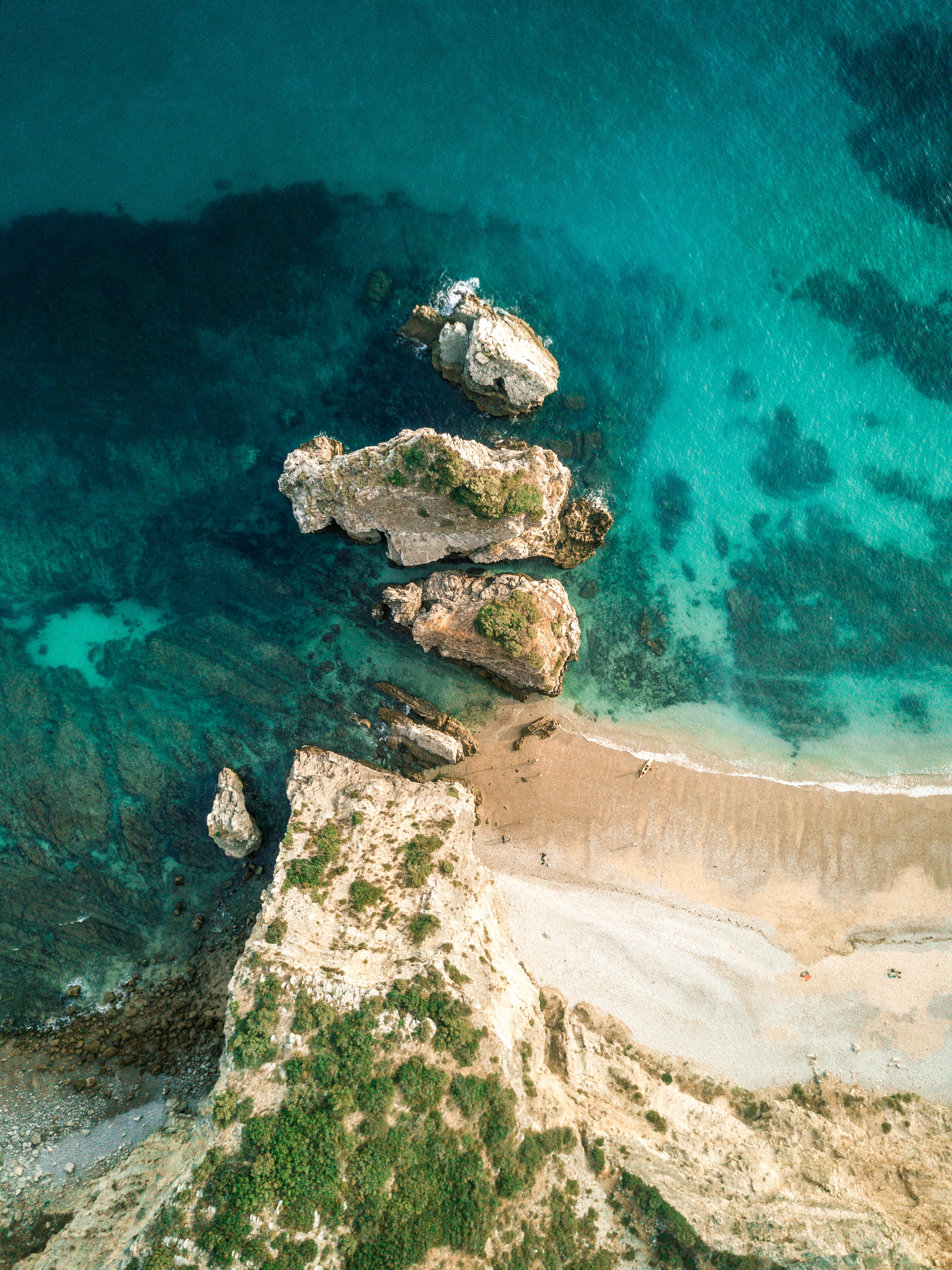  travel Destinations, hidden treasure, cliff, sunlight, drone view, relaxation, nature, aerial, body, water, view, blue, coast, tropical Climate, Phone HD Wallpaper