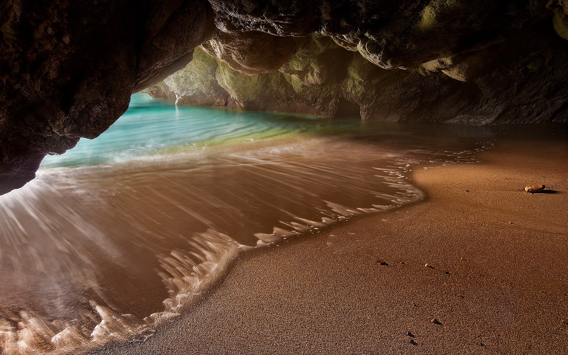 nature, eroded, Hidden, beach, rock - object, geology, tranquil scene, water, rock, sea, land, solid, scenics - nature, no people, day, tranquility, beauty in nature, HD Wallpaper