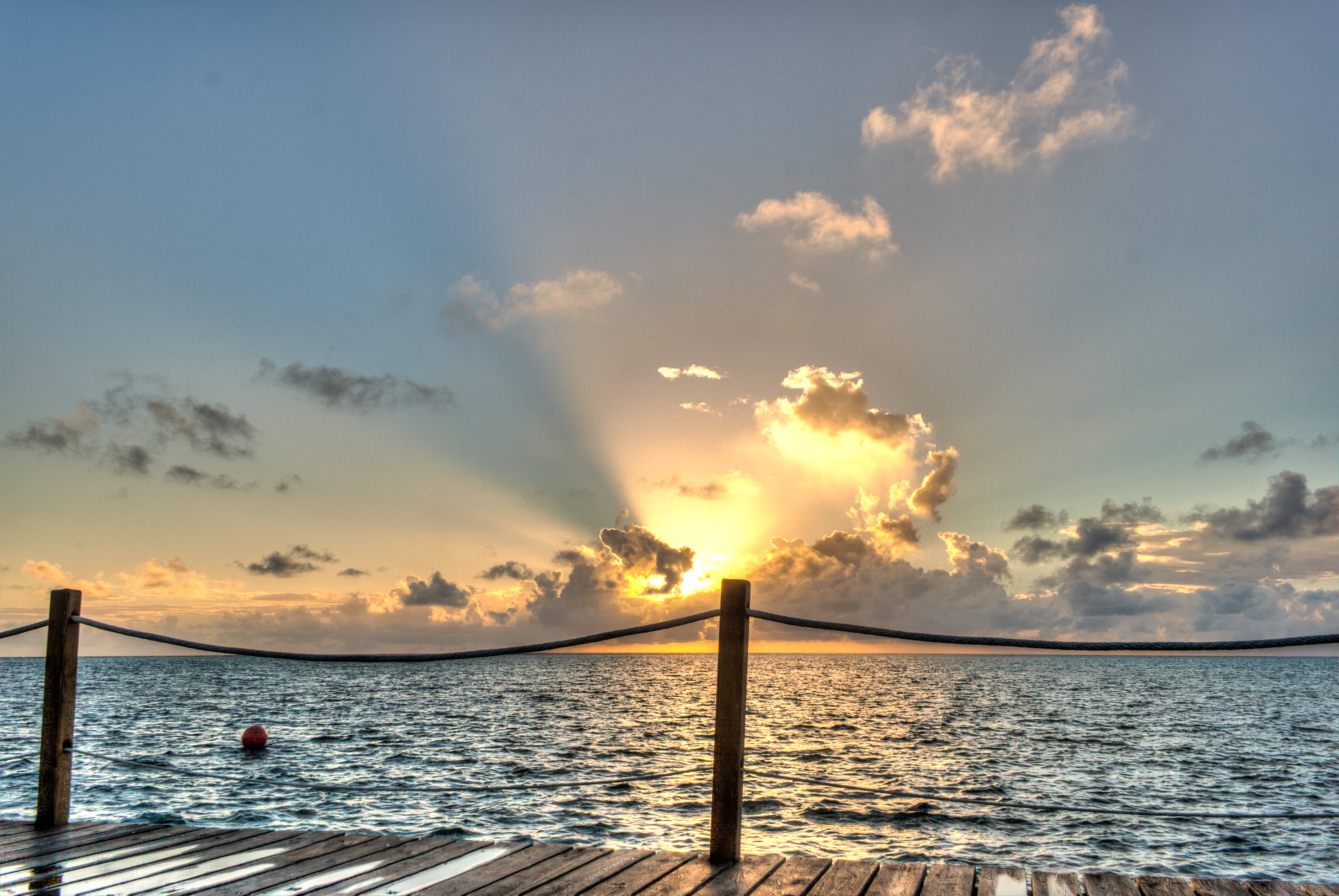 body, daytime, Sunrise, beach, outdoors, summer, nature, body of water, caribe, sea, Decameron, pier, canon, Aquario, 2K, jetty, caribbean, water, colombia, HD Wallpaper