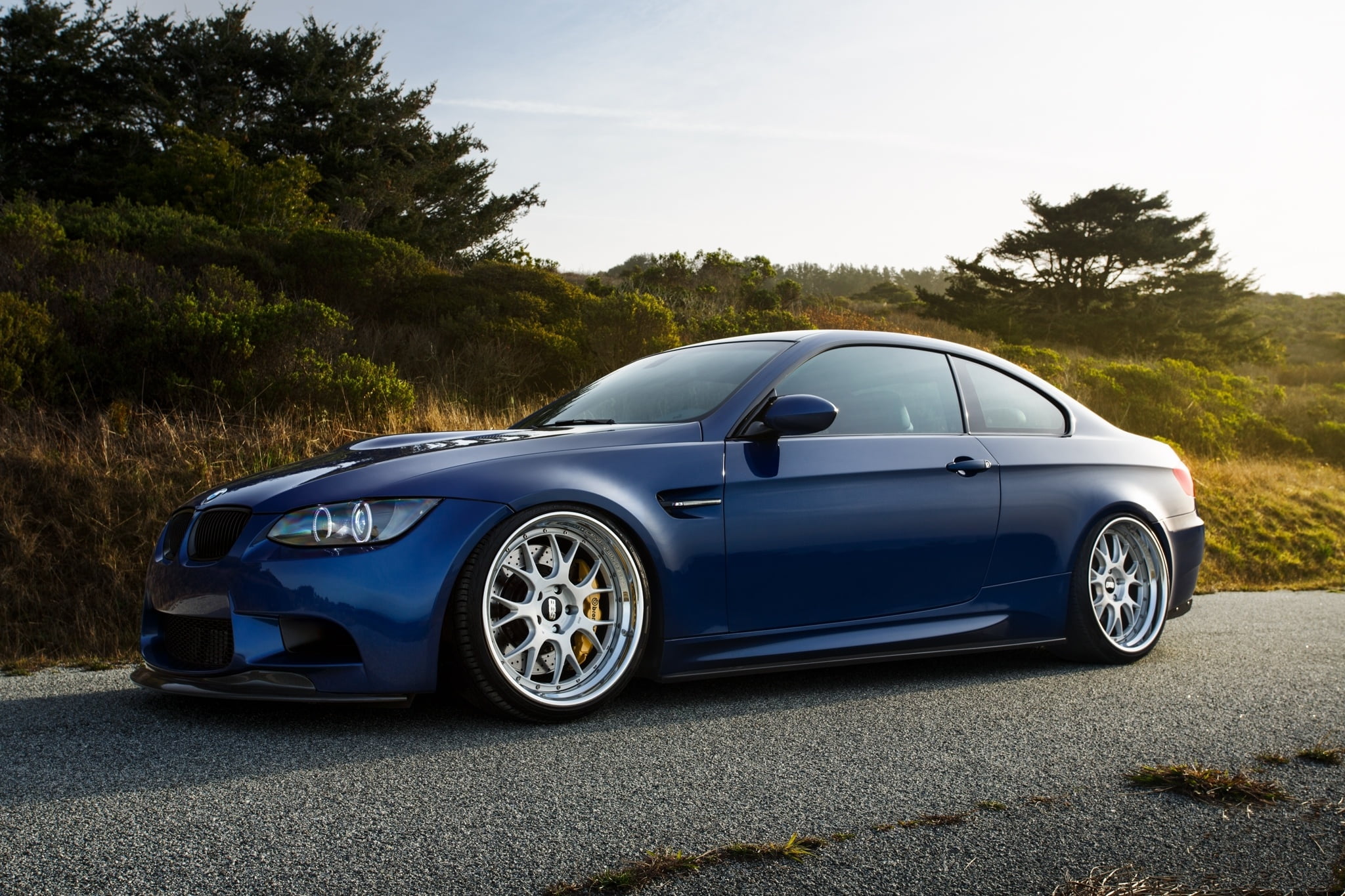 front View, coupe, silver colored, travel, blue, e92, mode of transportation, sky, m3, speed, engine, no People, bmw, e, day, reflection, plant, outdoors, HD Wallpaper