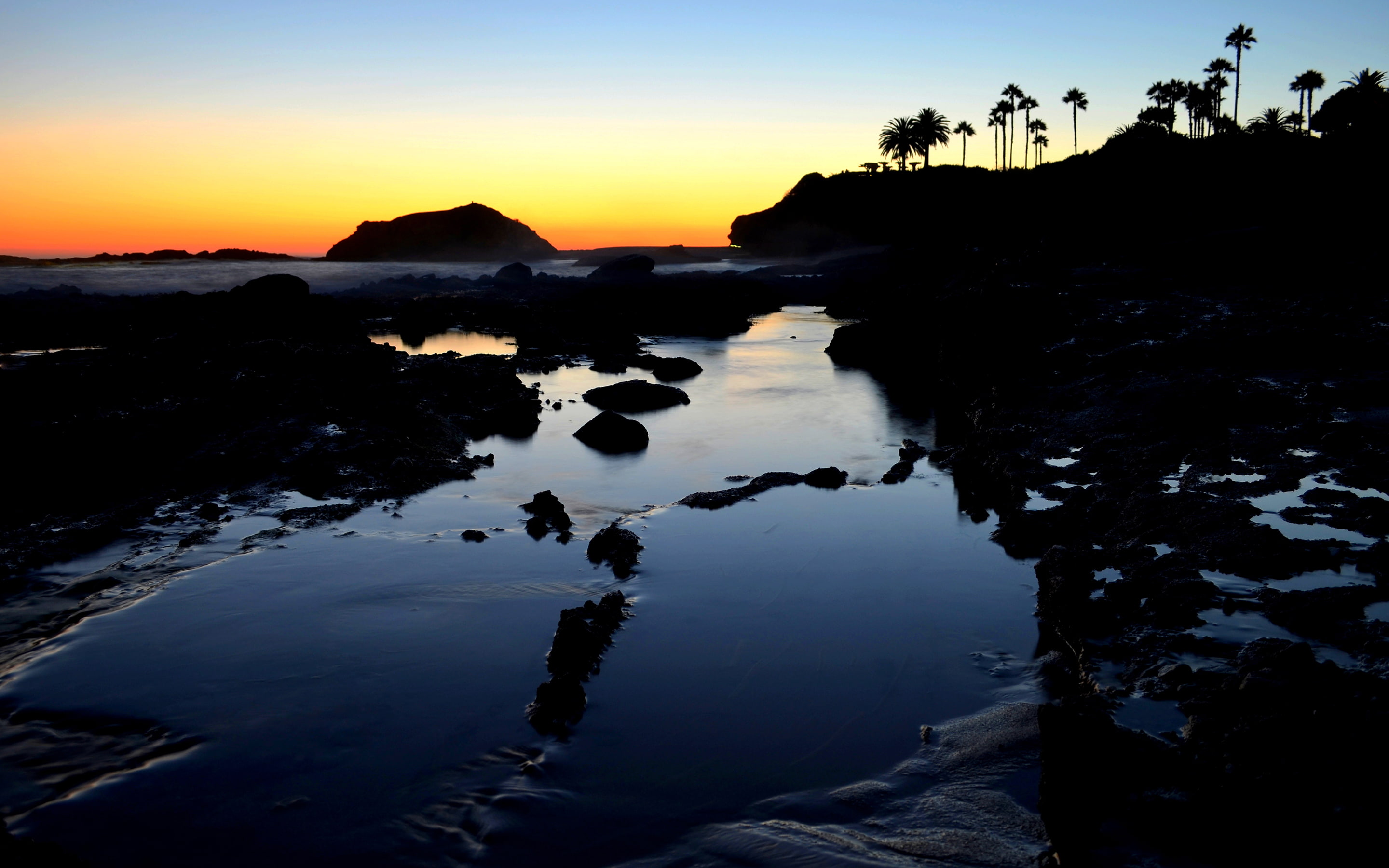 sunset, laguna, 2K, beach, HD Wallpaper