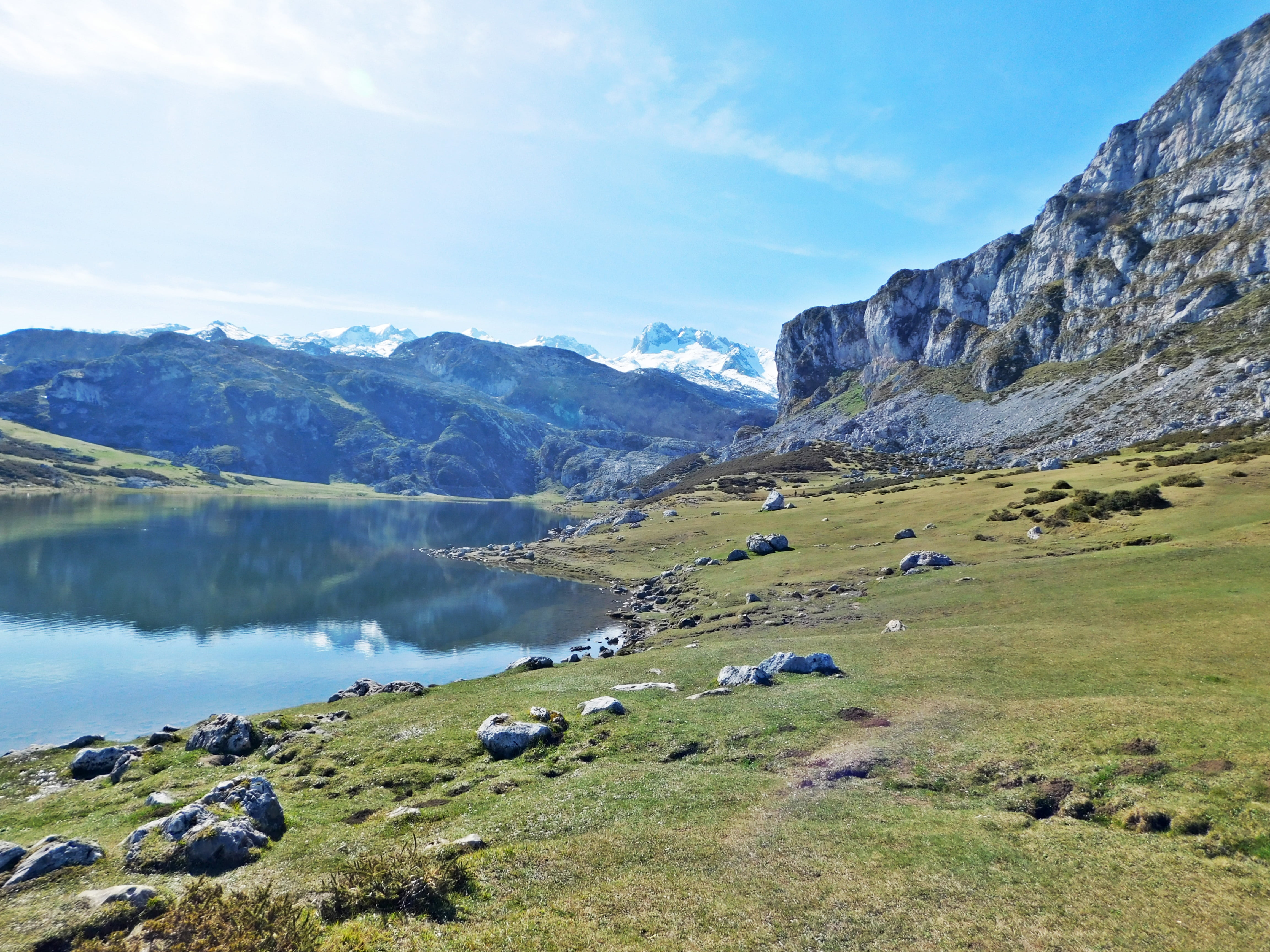 lagoon, rock, beauty in nature, scenics - nature, day, tranquil scene, tranquility, peak, mon, cloud - sky, europe, landscape, mountain range, travel, panorama, HD Wallpaper