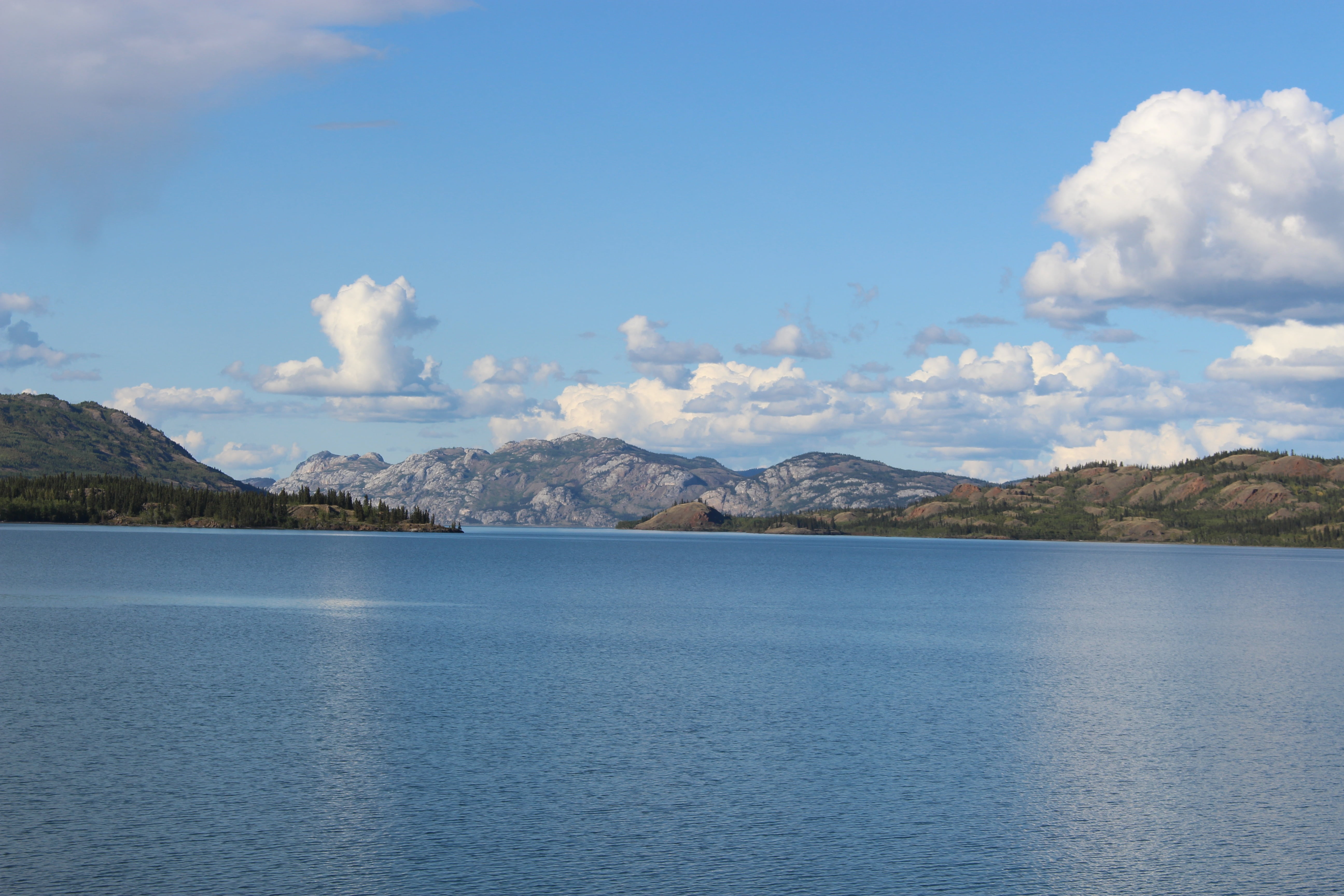 lake, mountain peak, scenics - nature, outdoors, idyllic, whitehorse, no people, brine, view into land, non-urban scene, yukon, nature, tranquil scene, HD Wallpaper