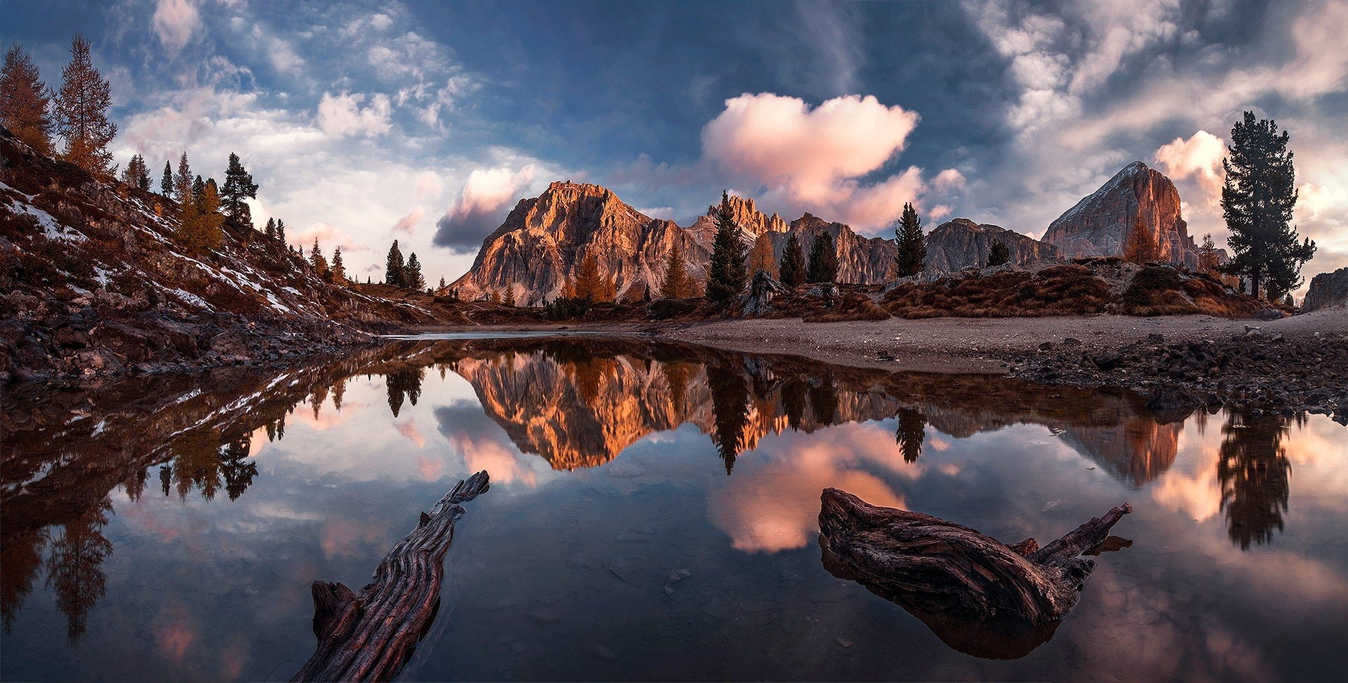 reflection, Italy, 1080P, mountain, Lago di Limedes, HD Wallpaper