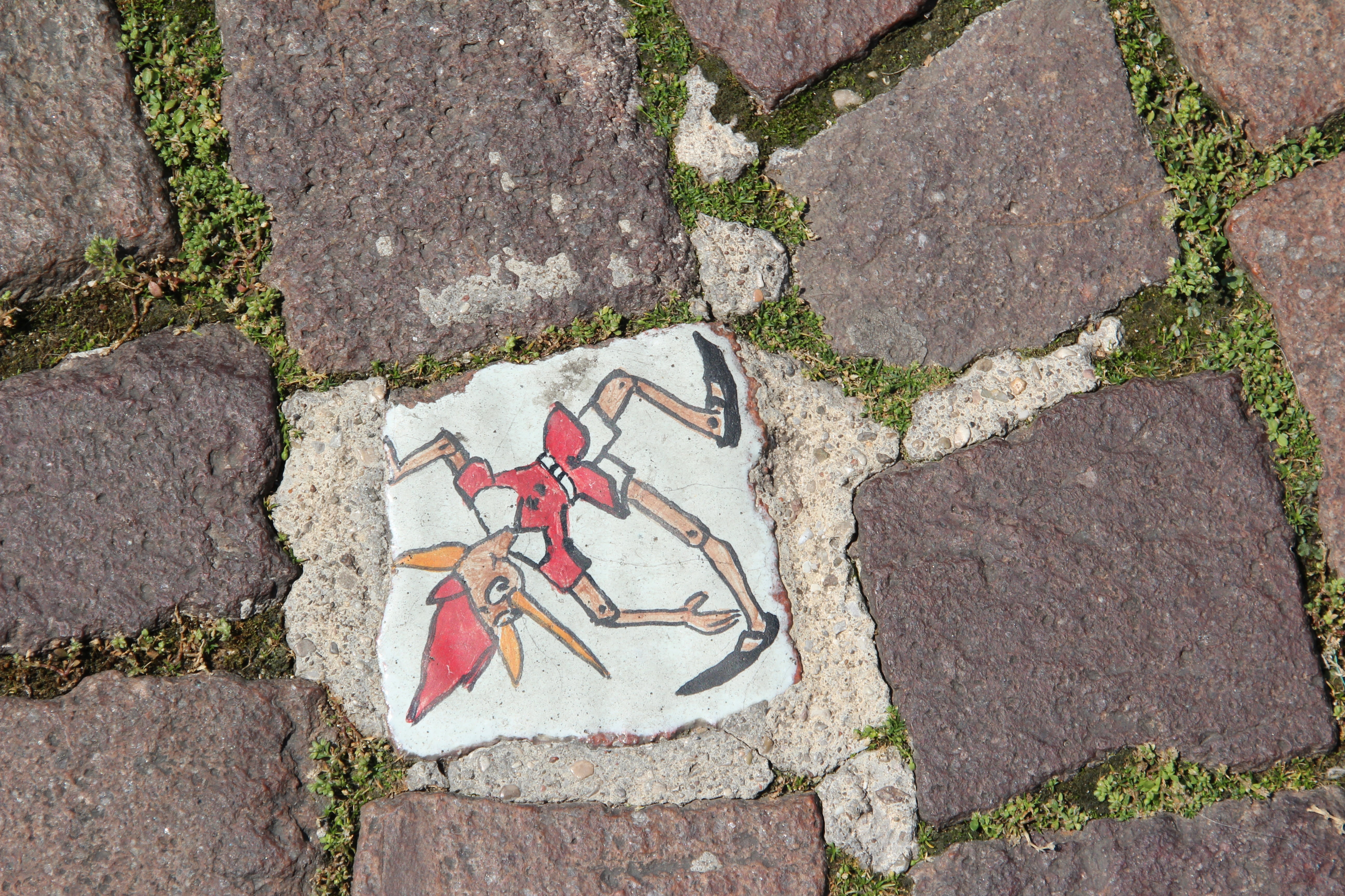 solid, art and craft, stone material, creativity, road, nature, paving stone, high angle view, outdoors, directly above, footpath, human representation, HD Wallpaper