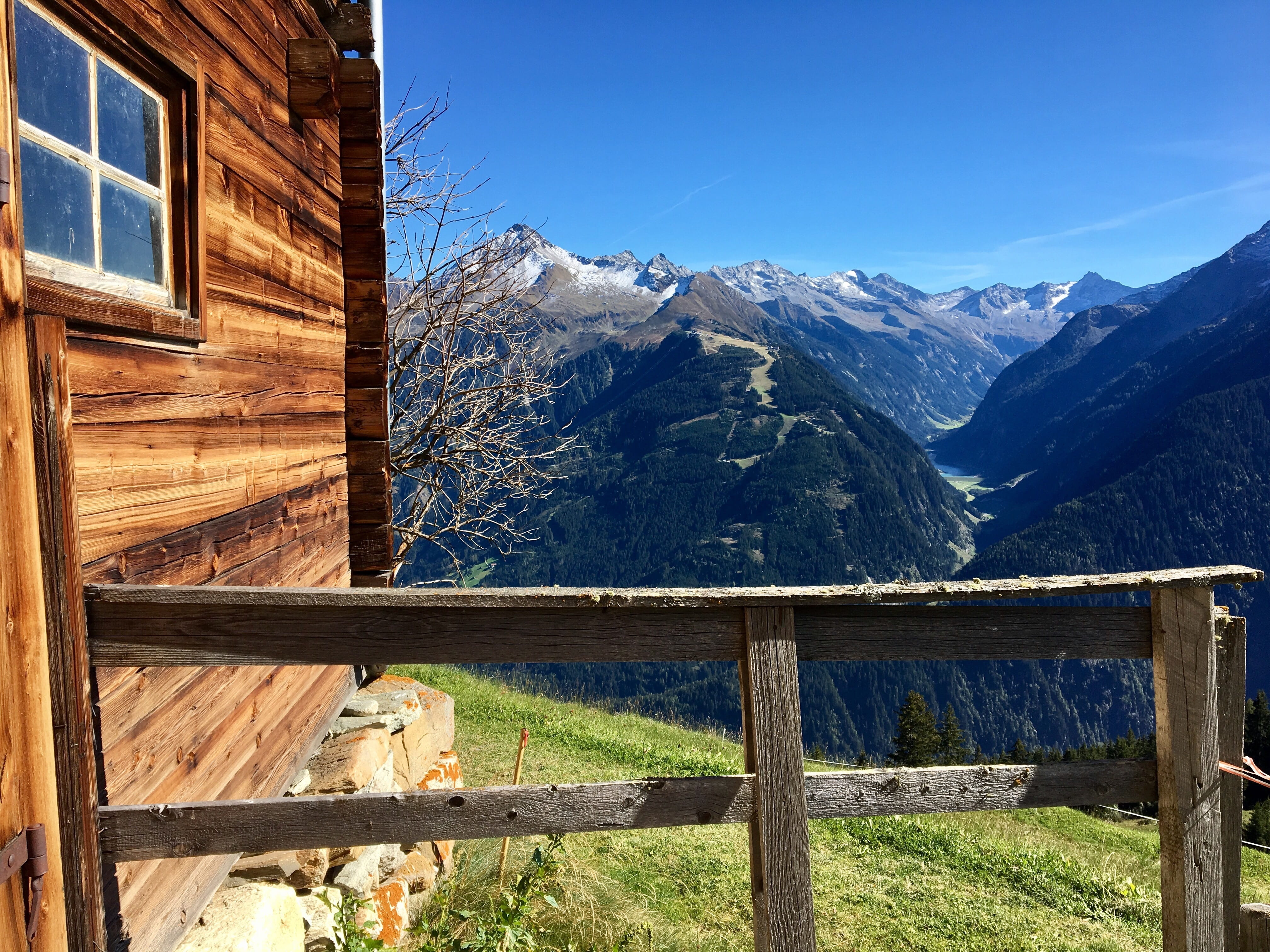 tranquility, summer, snow, barrier, 4K, scenics - nature, boundary, architecture, tranquil scene, austria alm, zillertal, idyllic, mountain range, formation, HD Wallpaper
