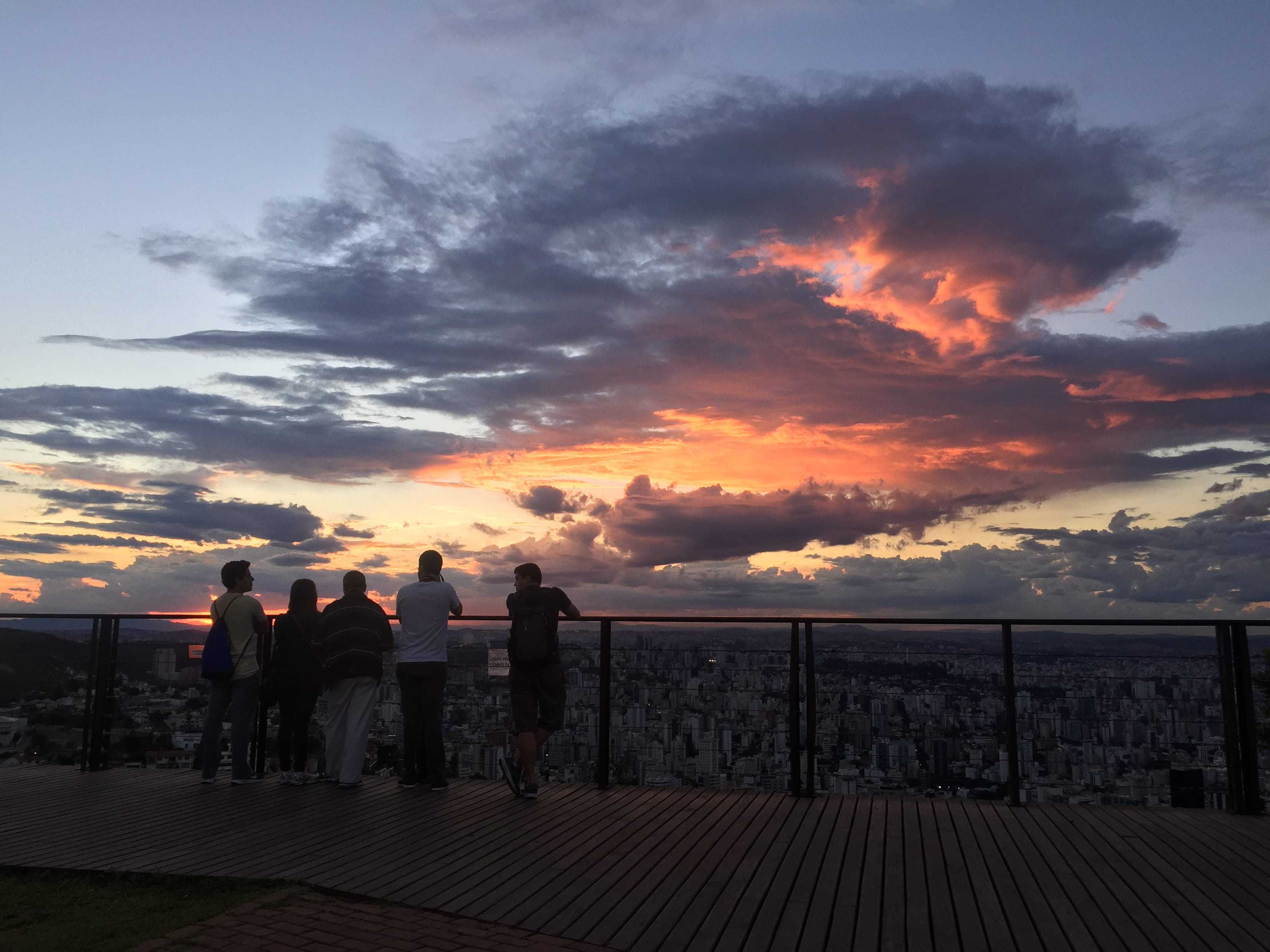 sky, nature, sea, railing, real people, 2K, cloudscape, clouds, silhouette, brazil, men, water, beauty in nature, architecture, standing, sunset, leisure activity, HD Wallpaper