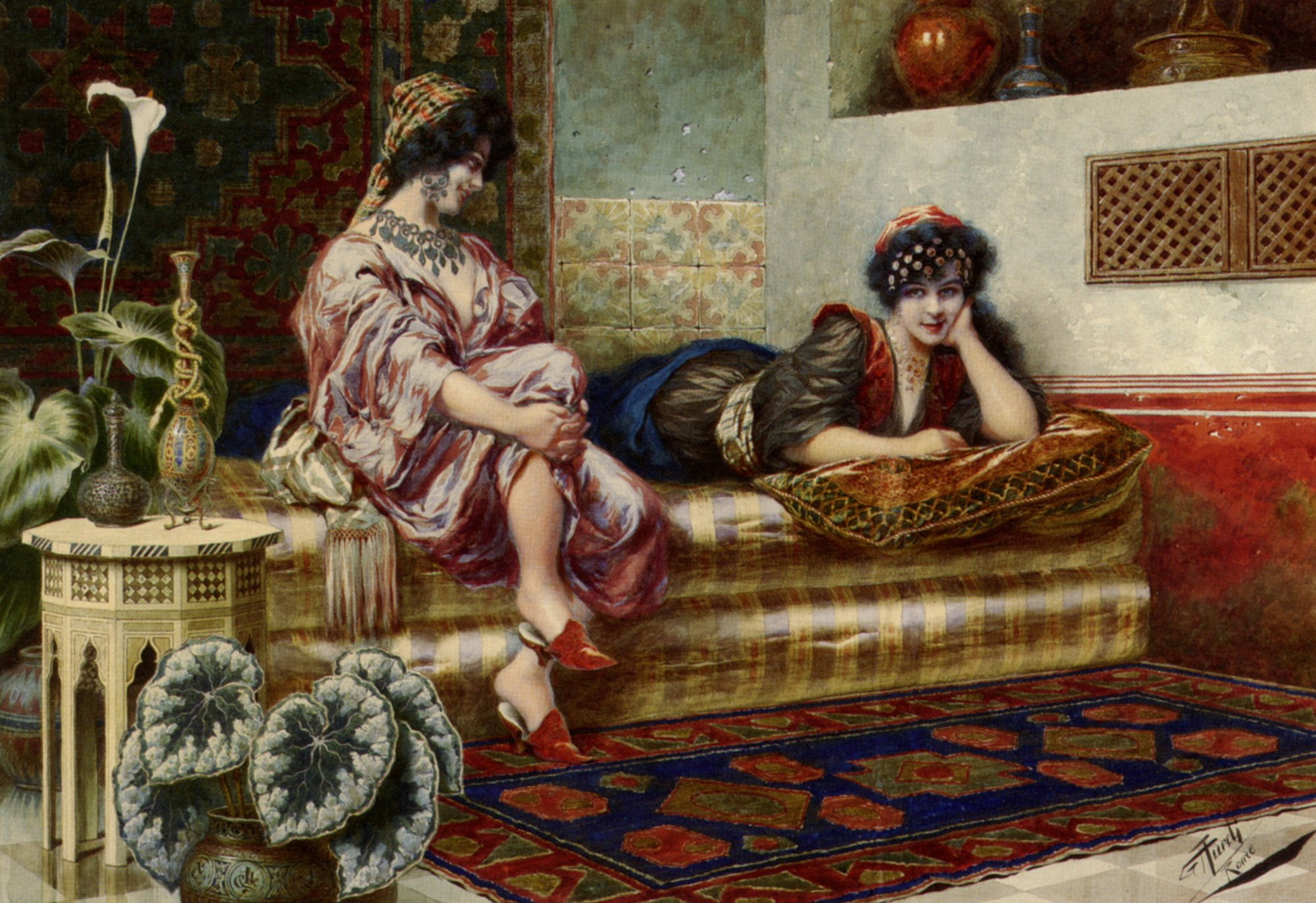 arte, Pintura, 1080P, mujeres, harem, HD Wallpaper