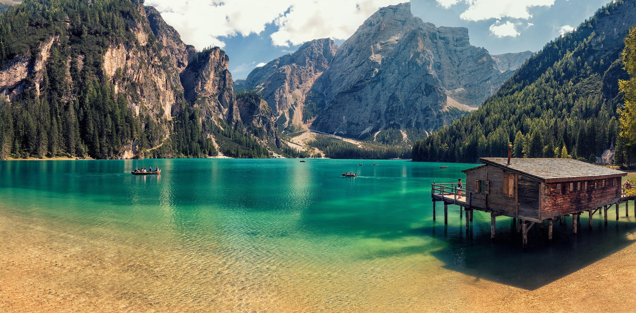 water, mountains, lake, South Tyrol, landscape, nature, 1080P, HD Wallpaper