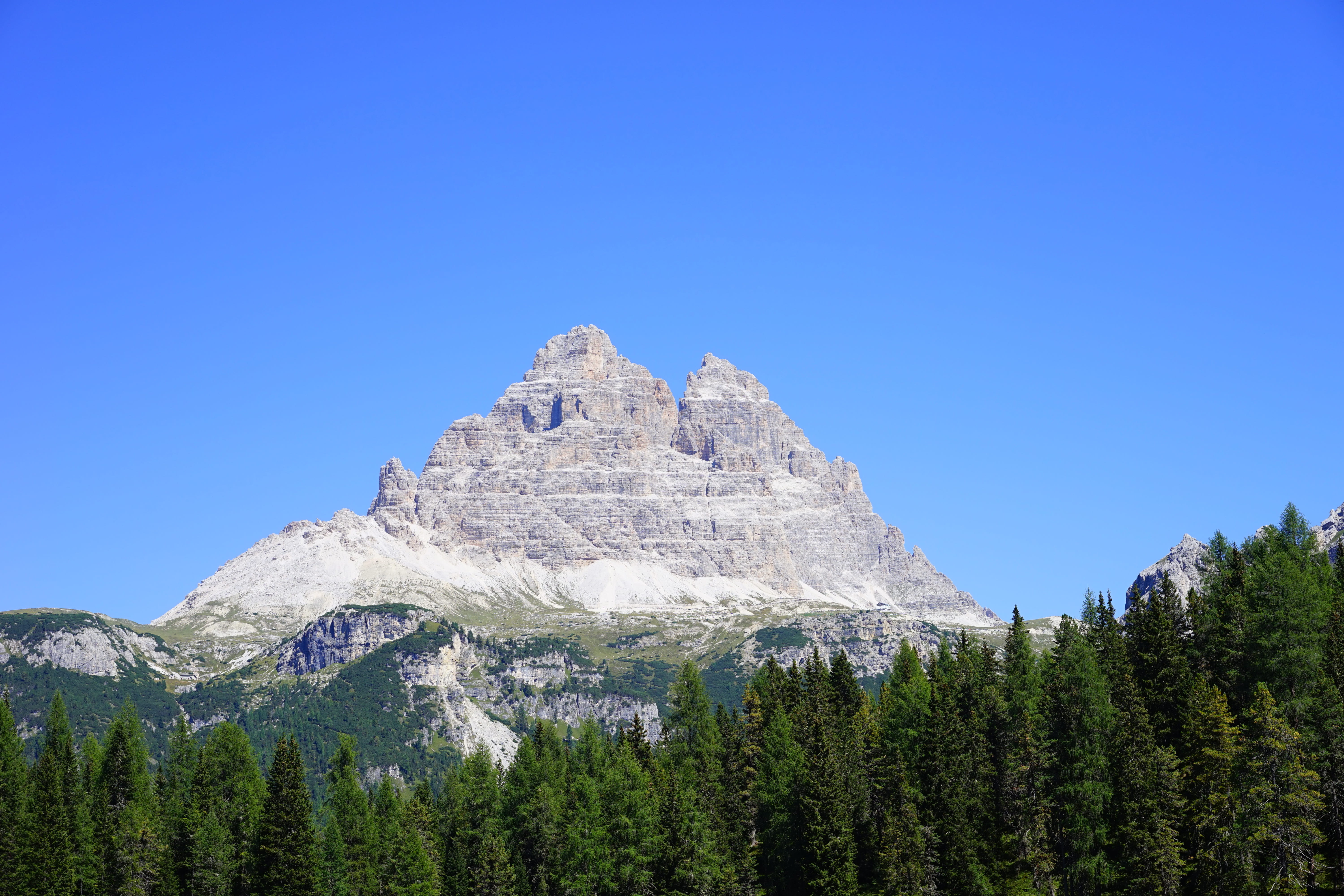 no people, mountain floor, climbing destination, clear sky, travel, mountains, natural wonders, small gargoyle, tin head, big pinnacle, eastern alps, italy, HD Wallpaper