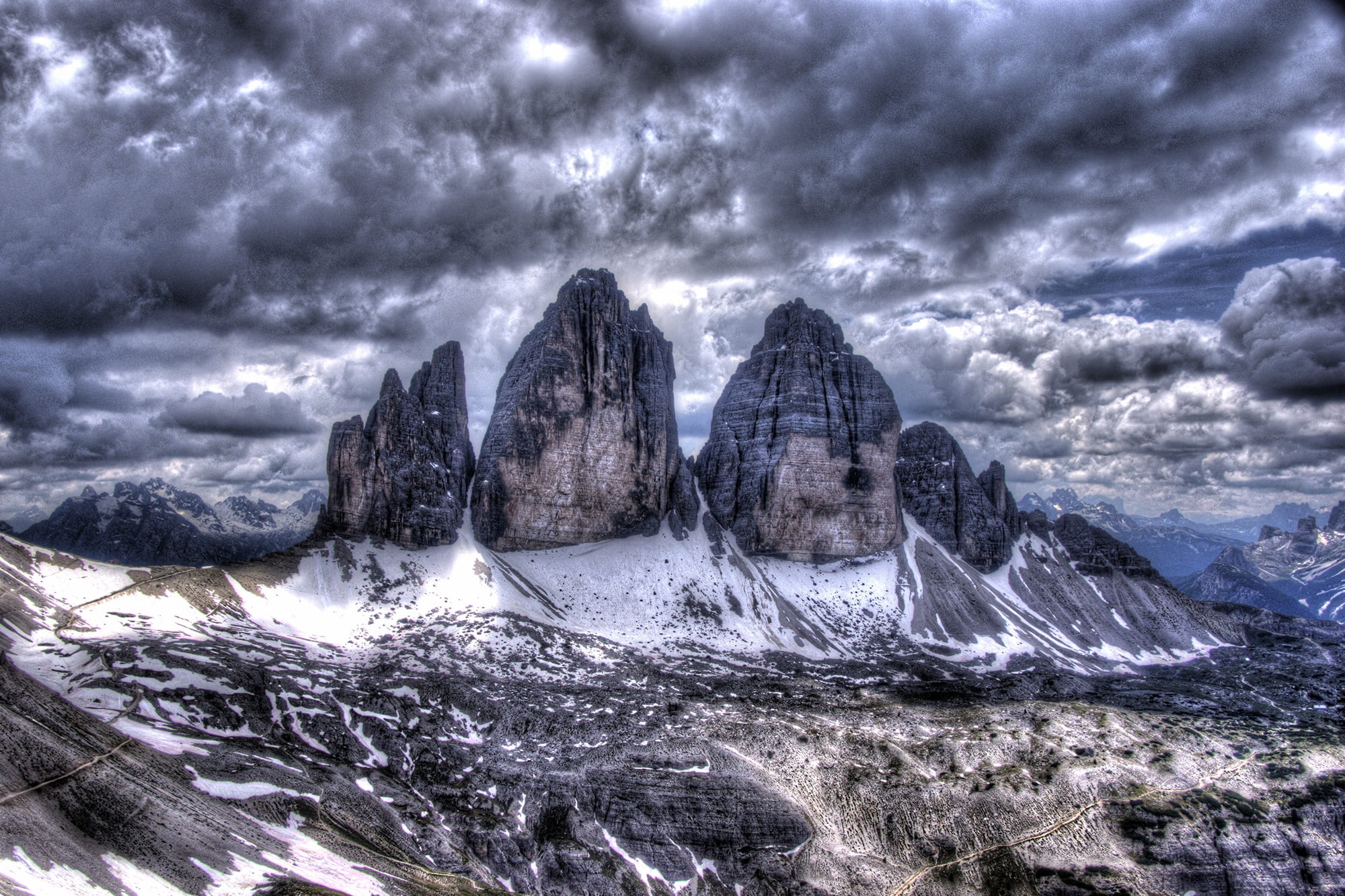 cloudy, cold temperature, ranges, scenics - nature, no people, power in nature, overcast, storm, landscape, water, south tyrol, cloud - sky, mountain, 1080P, HD Wallpaper