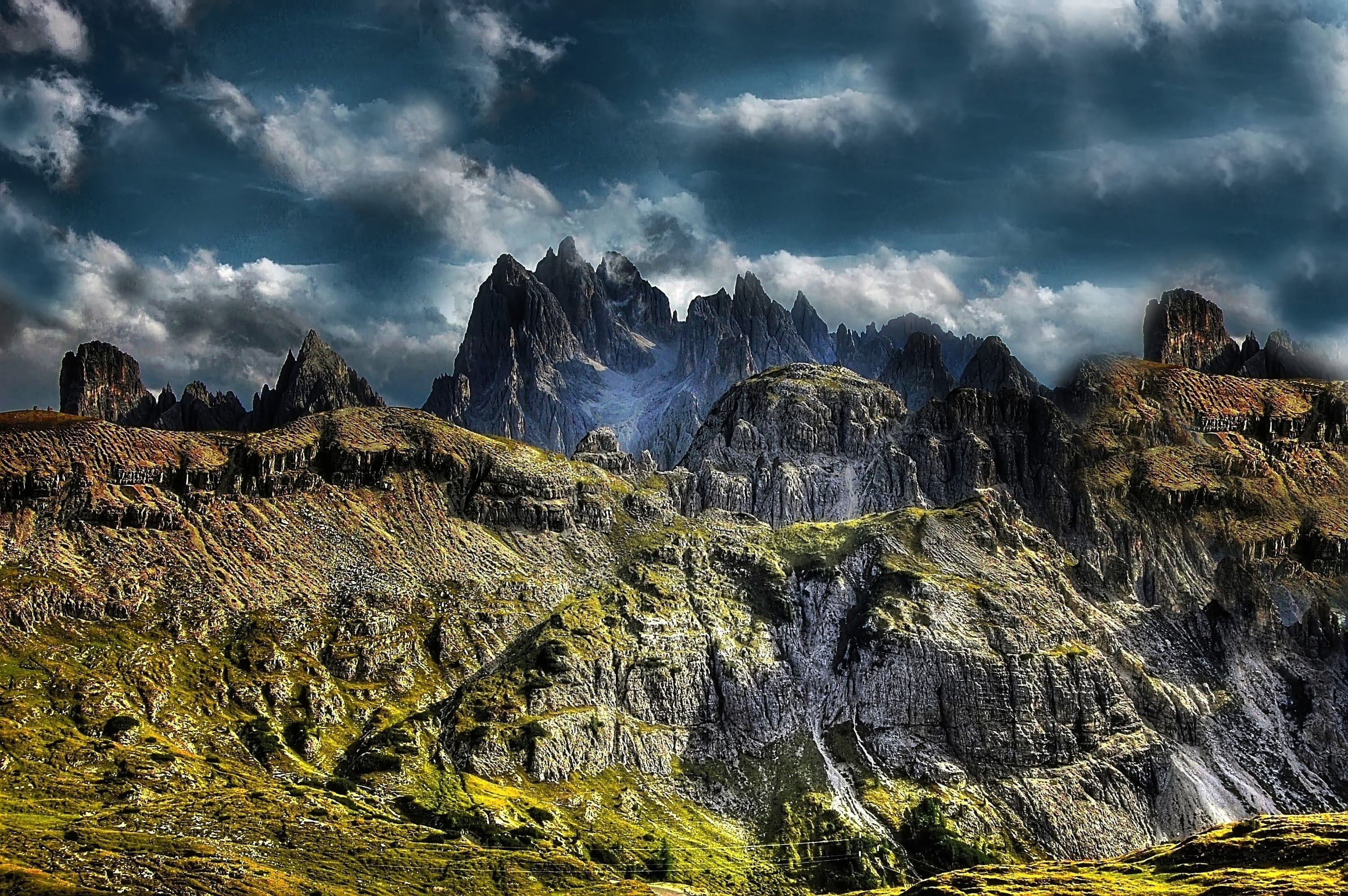 2K, mountain, rubble field, view, power in nature, unesco world heritage, scenics, scenics - nature, alpine, tranquil scene, mountain hiking, solid, italy, HD Wallpaper