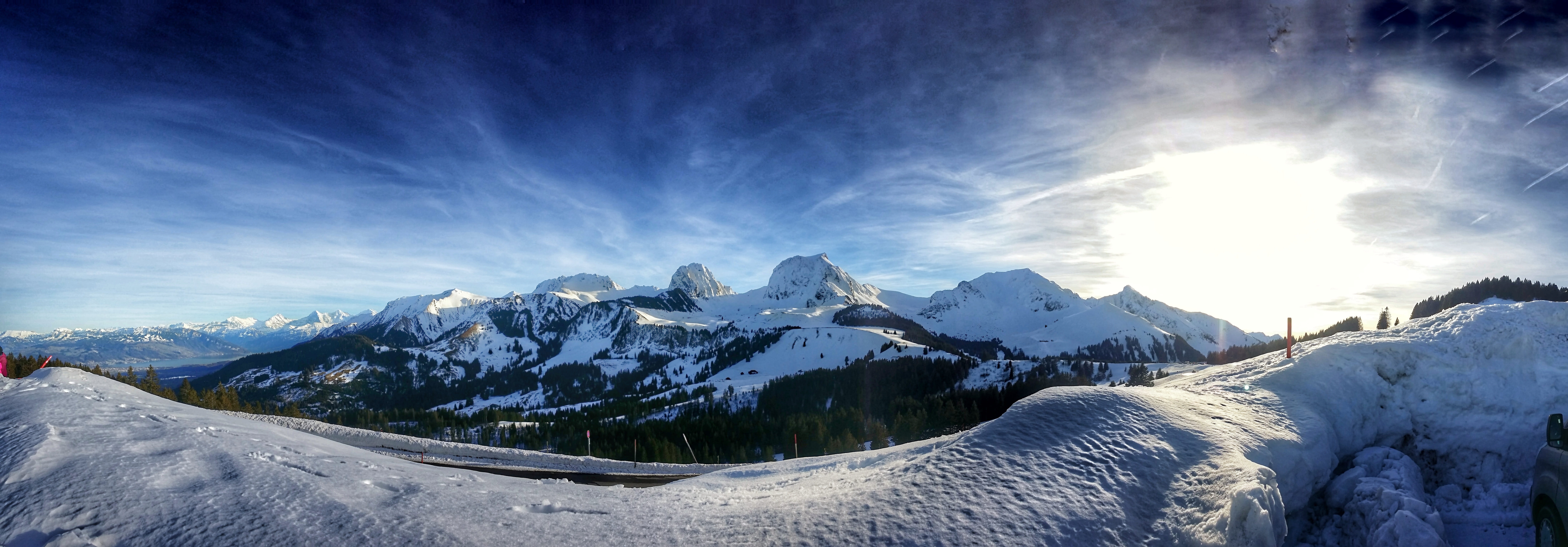 mountain, travel, sun, landscape, 8K, snowcapped, mountain range, snowcapped mountain, cloud - sky, beautiful, scenics - nature, hill, valley, background, HD Wallpaper