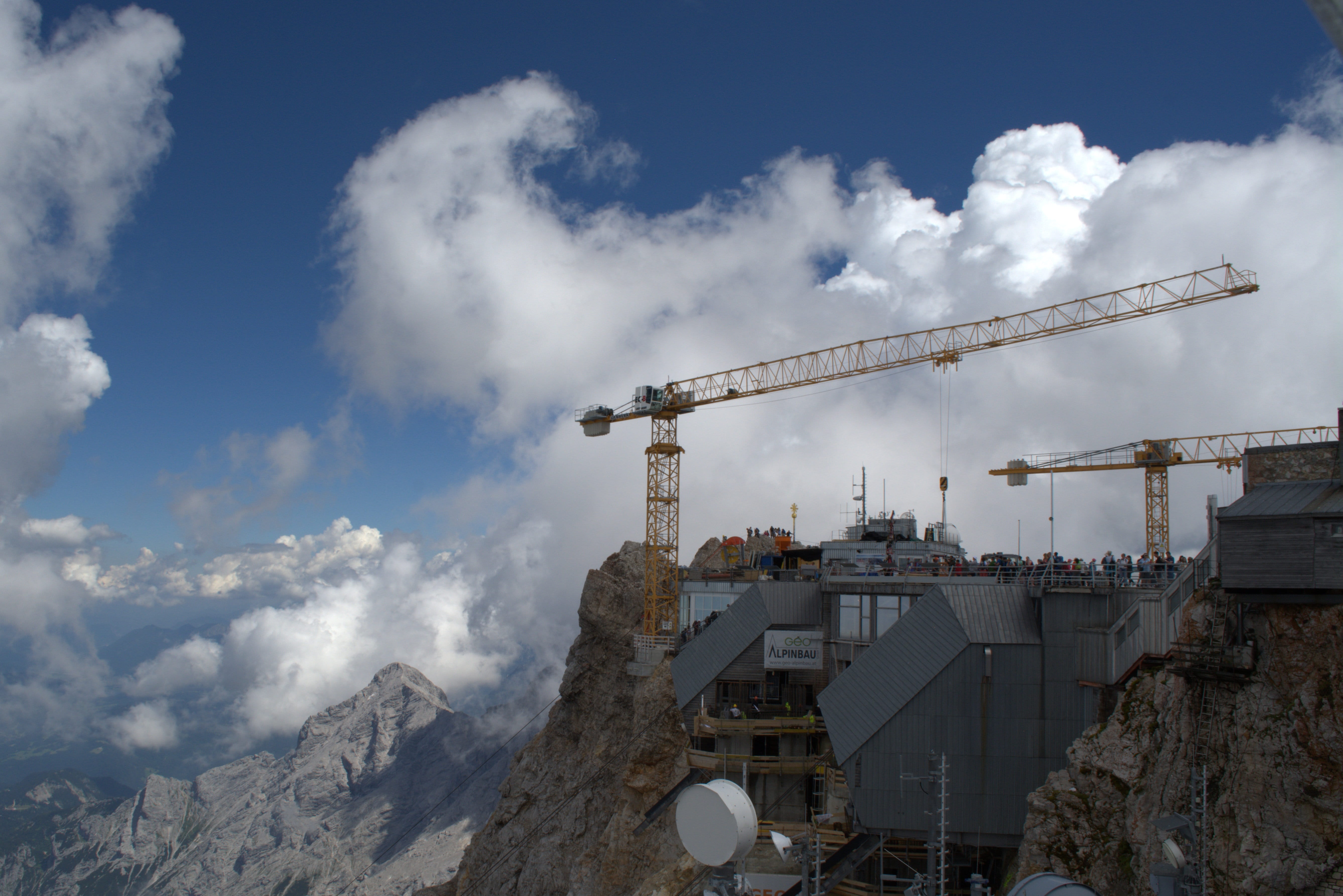 smoke - physical structure, cloud - sky, 5K, construction Industry, snow, rock rocks, silent, holiday, mountains, industry, nature, blue, environment, HD Wallpaper