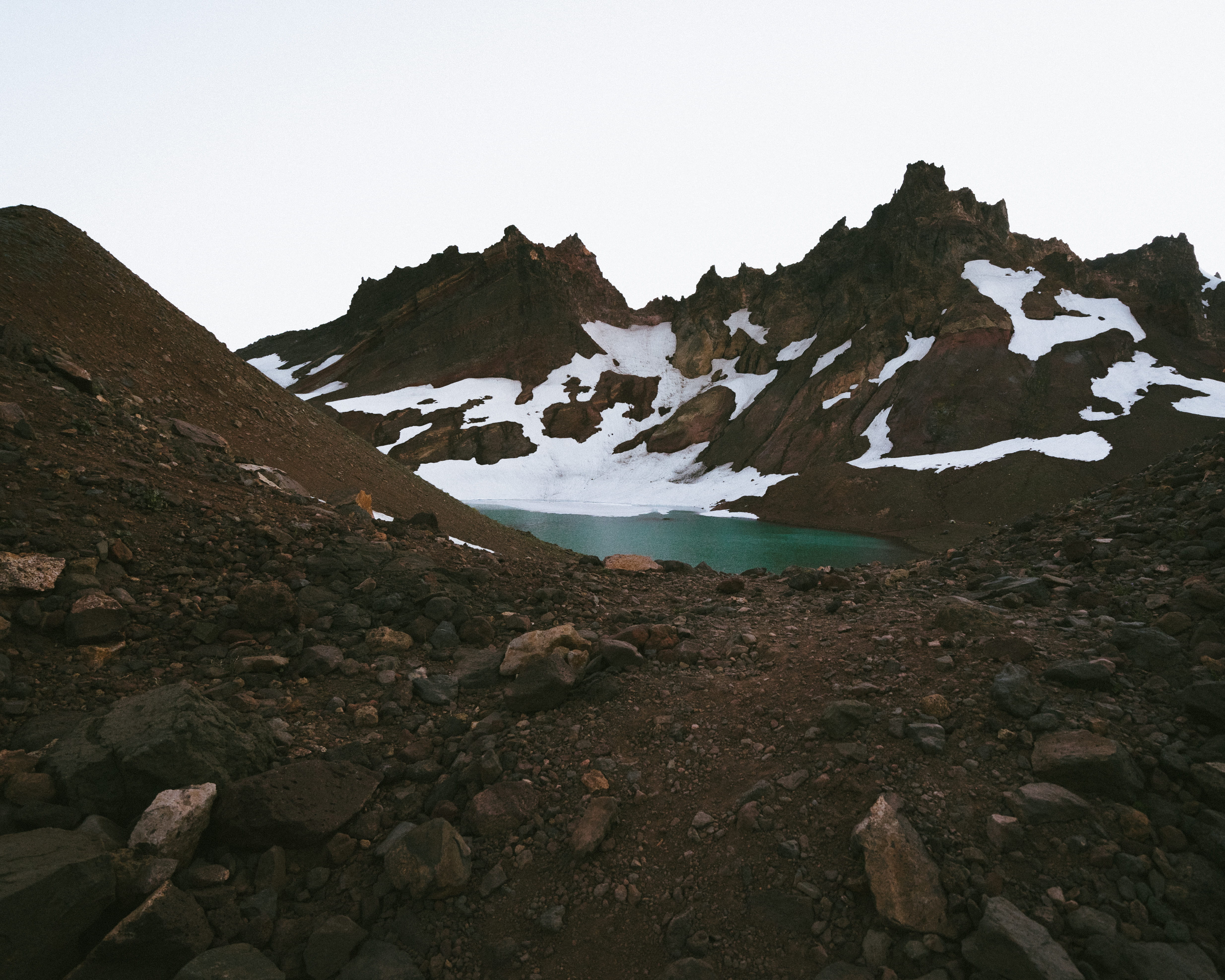 rock, backpacking, pnw, formation, tranquil scene, top, peak, cold temperature, day, snowcapped mountain, scenics - nature, broken top, hike, snow, united states, HD Wallpaper