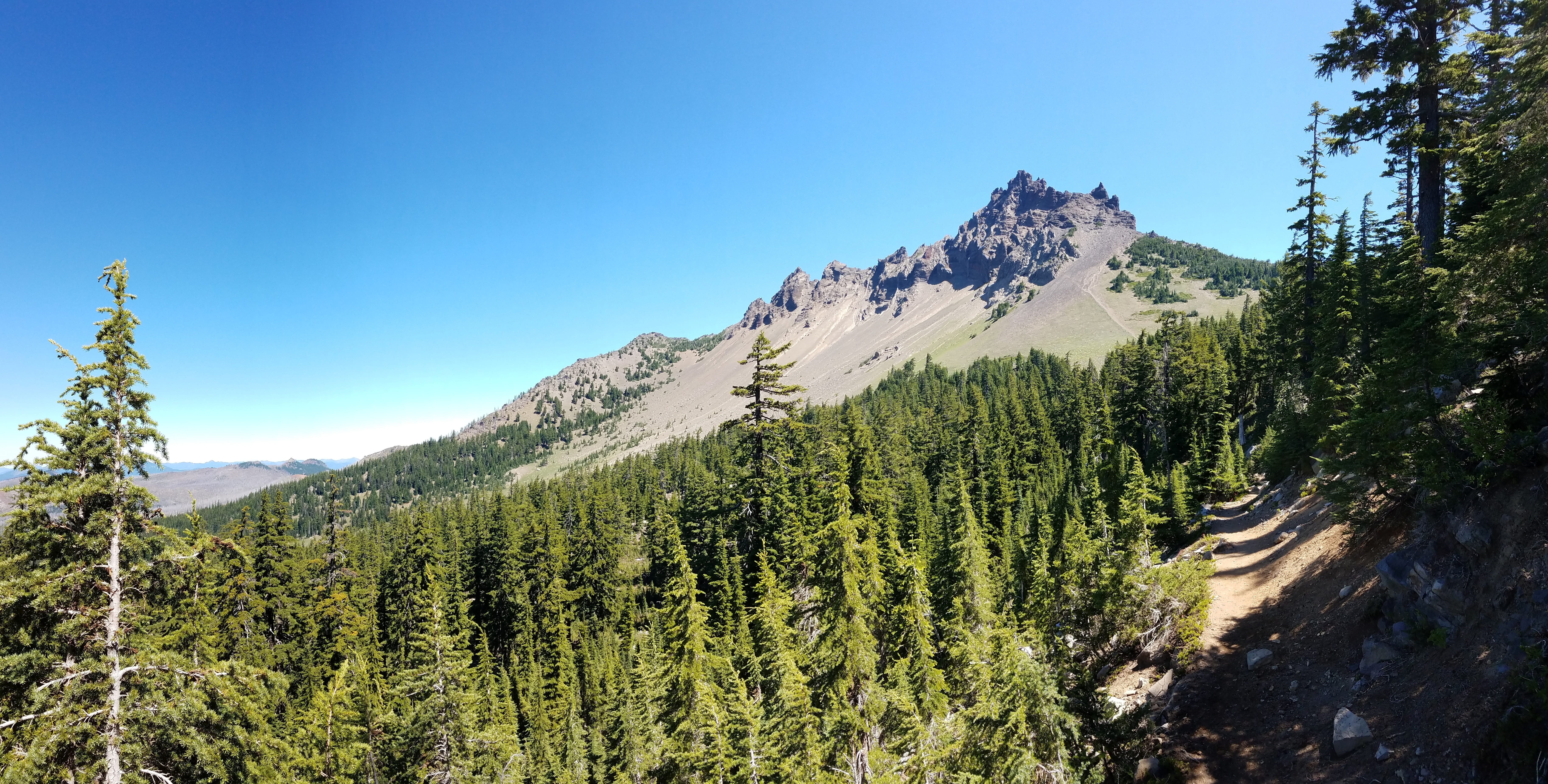 mountain peak, sight, tranquility, summer, tourism, environment, hill, coniferous tree, forest, clear sky, travel, valley, blue, green color, no people, HD Wallpaper