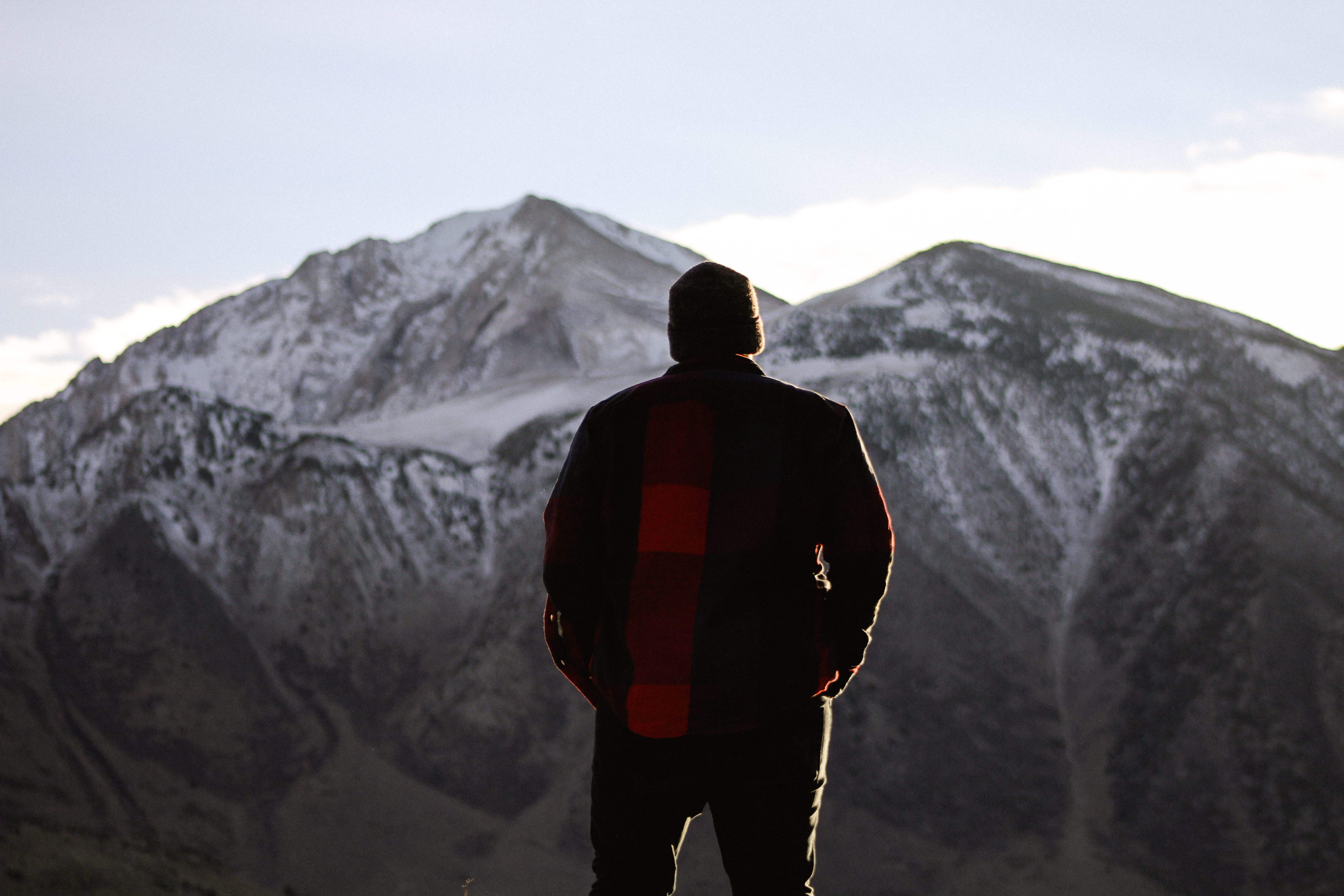 winter, black, adult, nature, one Person, men, three quarter length, mountain, rock - object, beauty in nature, male, activity, hiking, adventure, red, HD Wallpaper