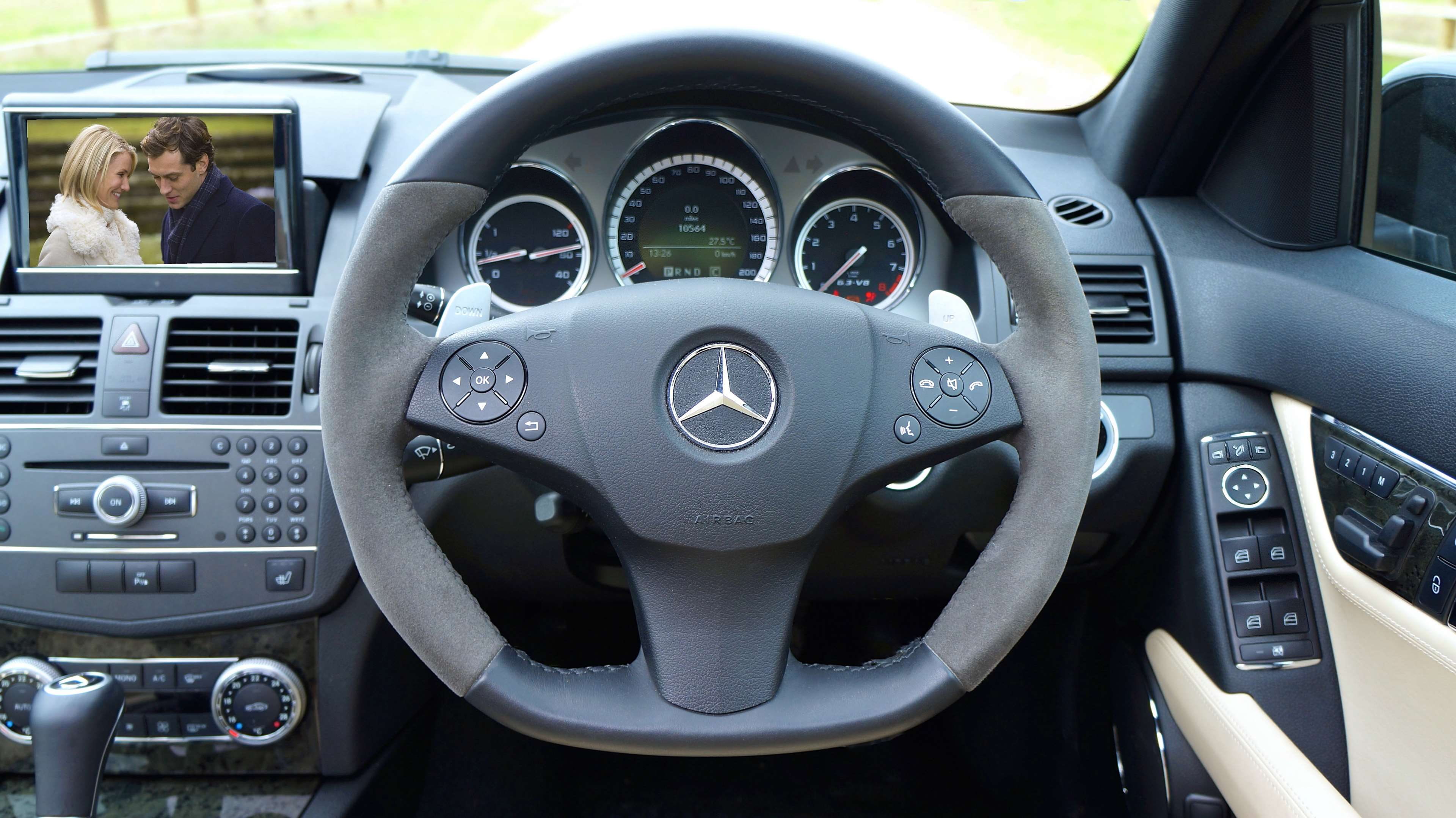 interior, steering wheel, close-up, mercedes benz, dashboard, cockpit, air vehicle, control, speedometer, travel, airplane, 4K, car, wheel, land vehicle, HD Wallpaper