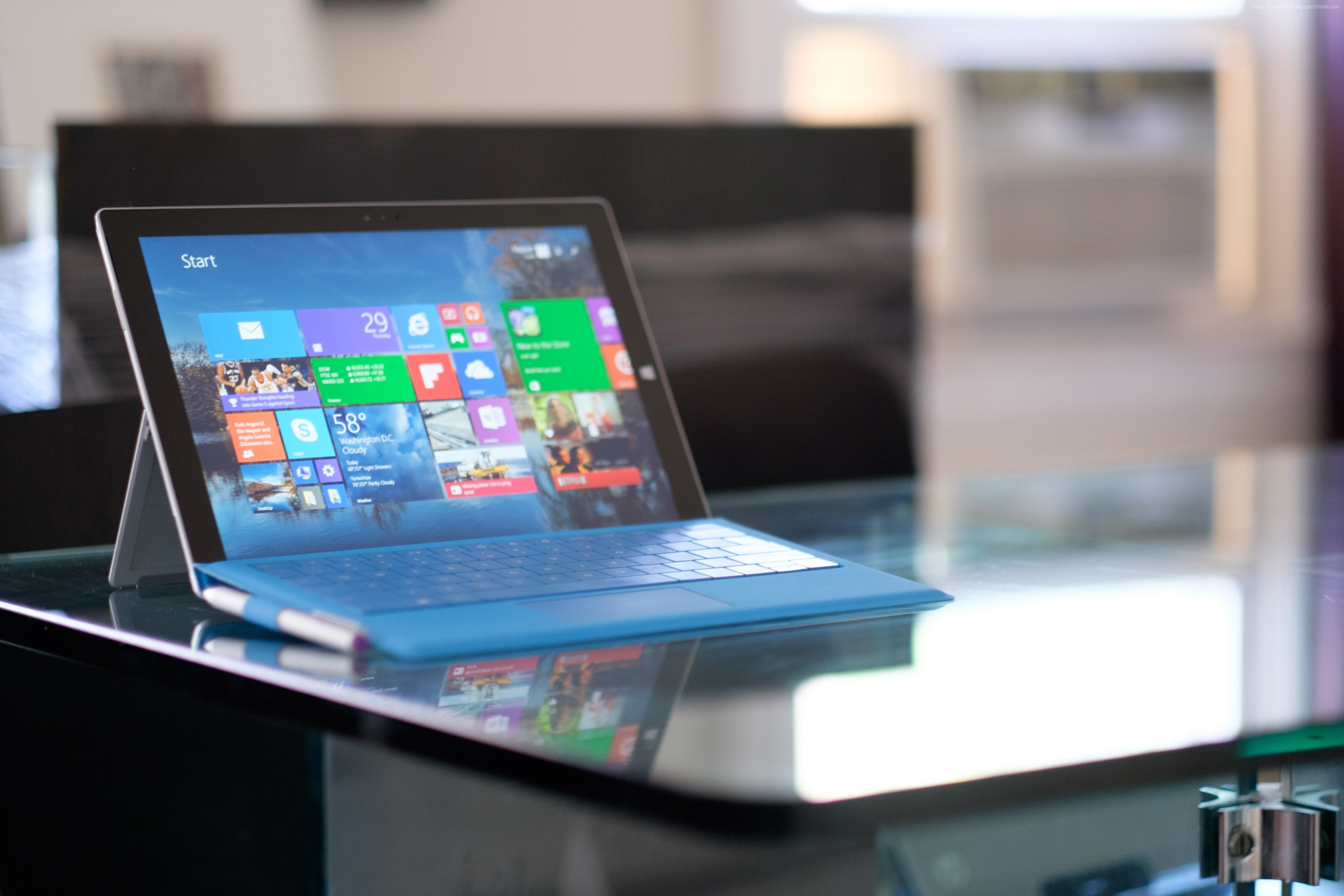 review, table, blue, Microsoft Surface Pro 3, 2K, Intel, tablet, laplet, interface, Gen 3, HD Wallpaper
