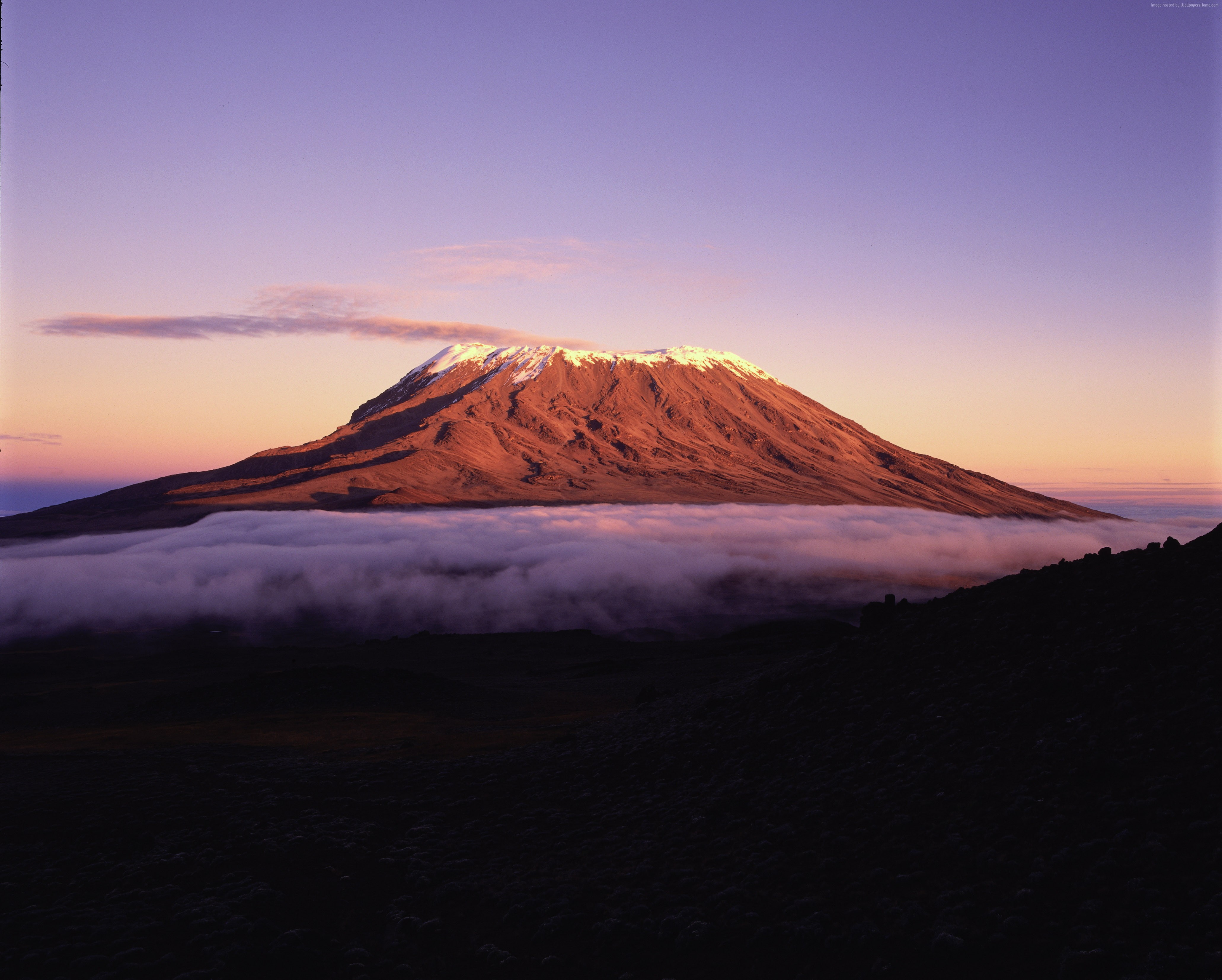 sky, clouds, mountains, Africa, 5k, 4K, 4k, Kilimanjaro, HD Wallpaper