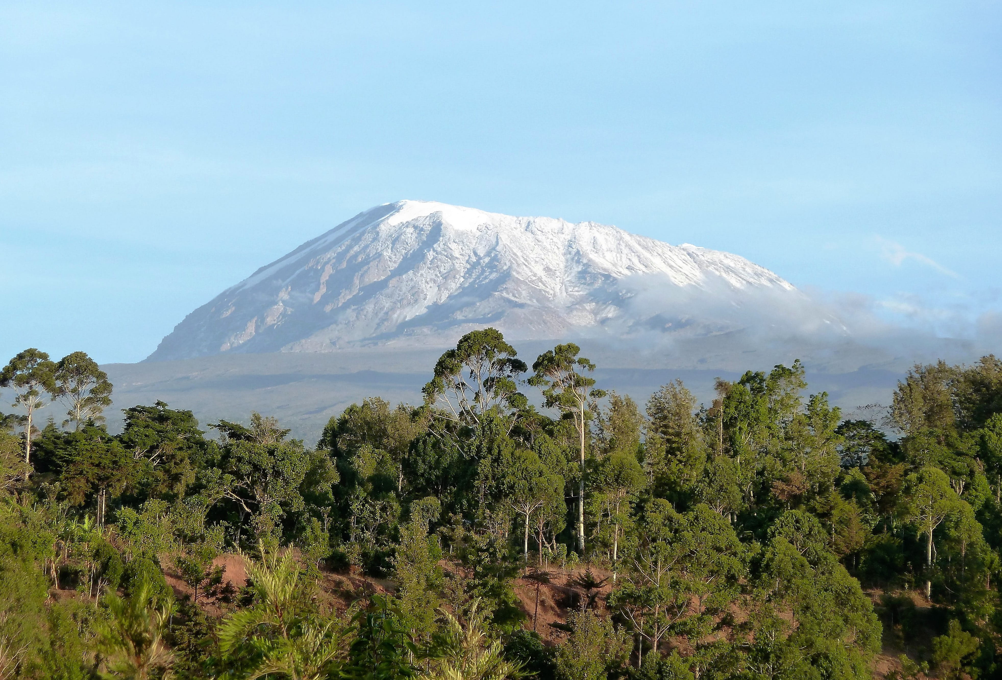 sky, growth, africa, no people, Nature, mountains, Tanzania, landscape, environment, snowcapped mountain, snowcap, tranquility, volcanic crater, volcano, HD Wallpaper