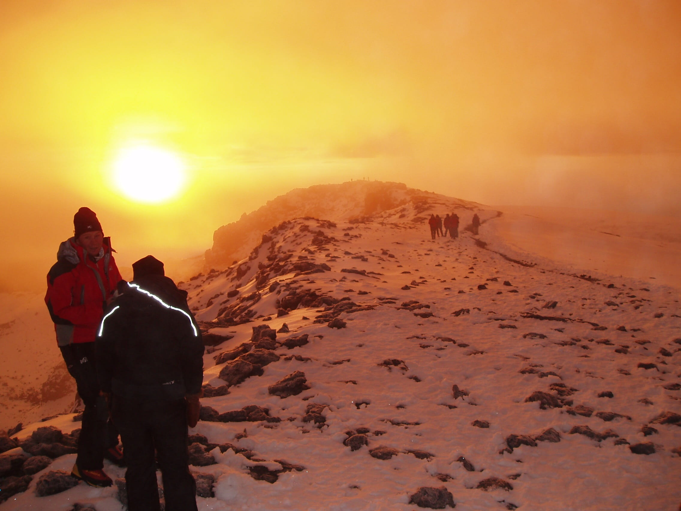 two people, togetherness, 1080P, leisure activity, winter, land, Summit, adult, hiking, scenics - nature, real people, sun, sunset, orange color, mountain, HD Wallpaper