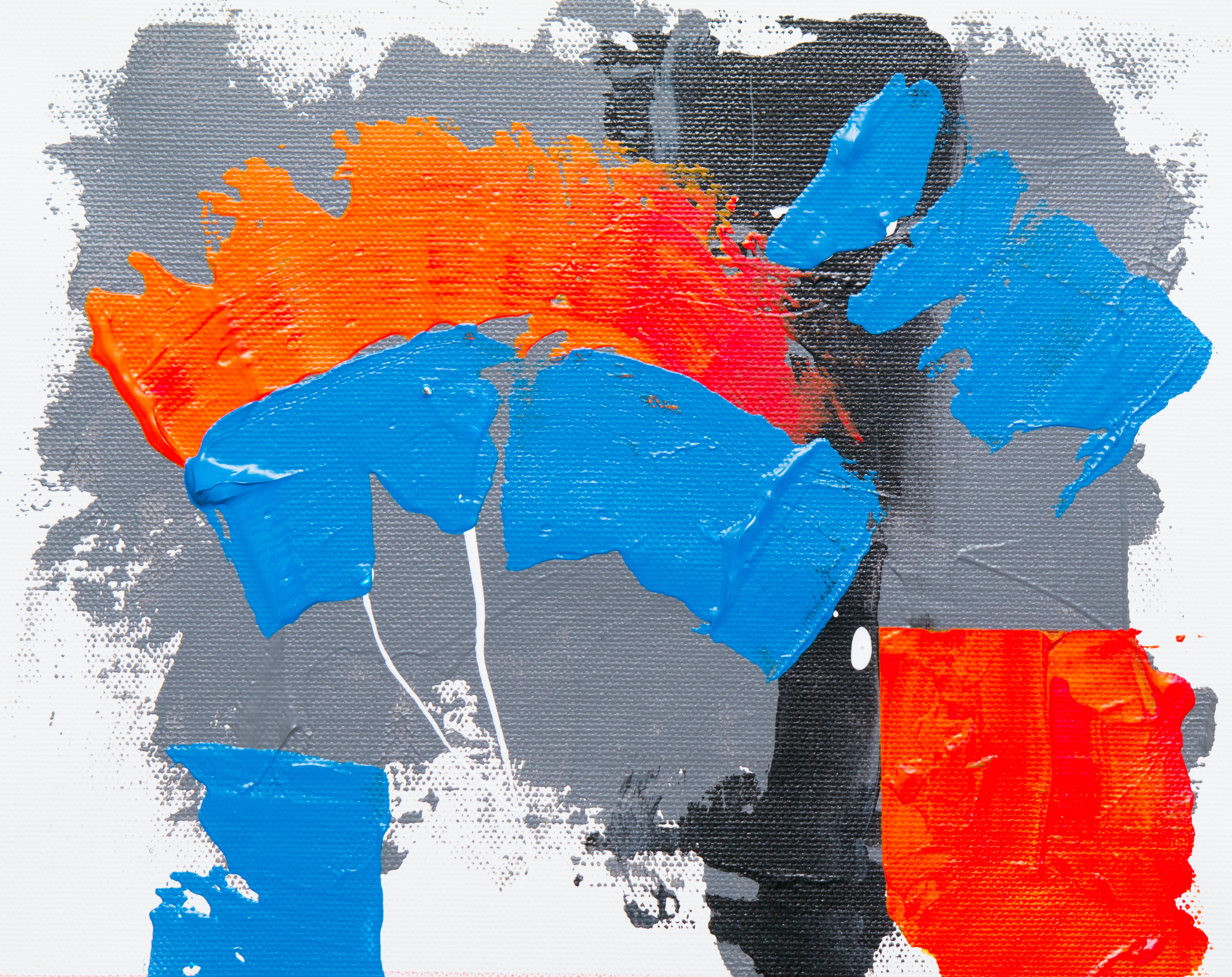 4K, paintings, expressionism, abstract, blue, painted image, wall - building feature, abstract painting, paint, painted, vibrant color, backgrounds, HD Wallpaper