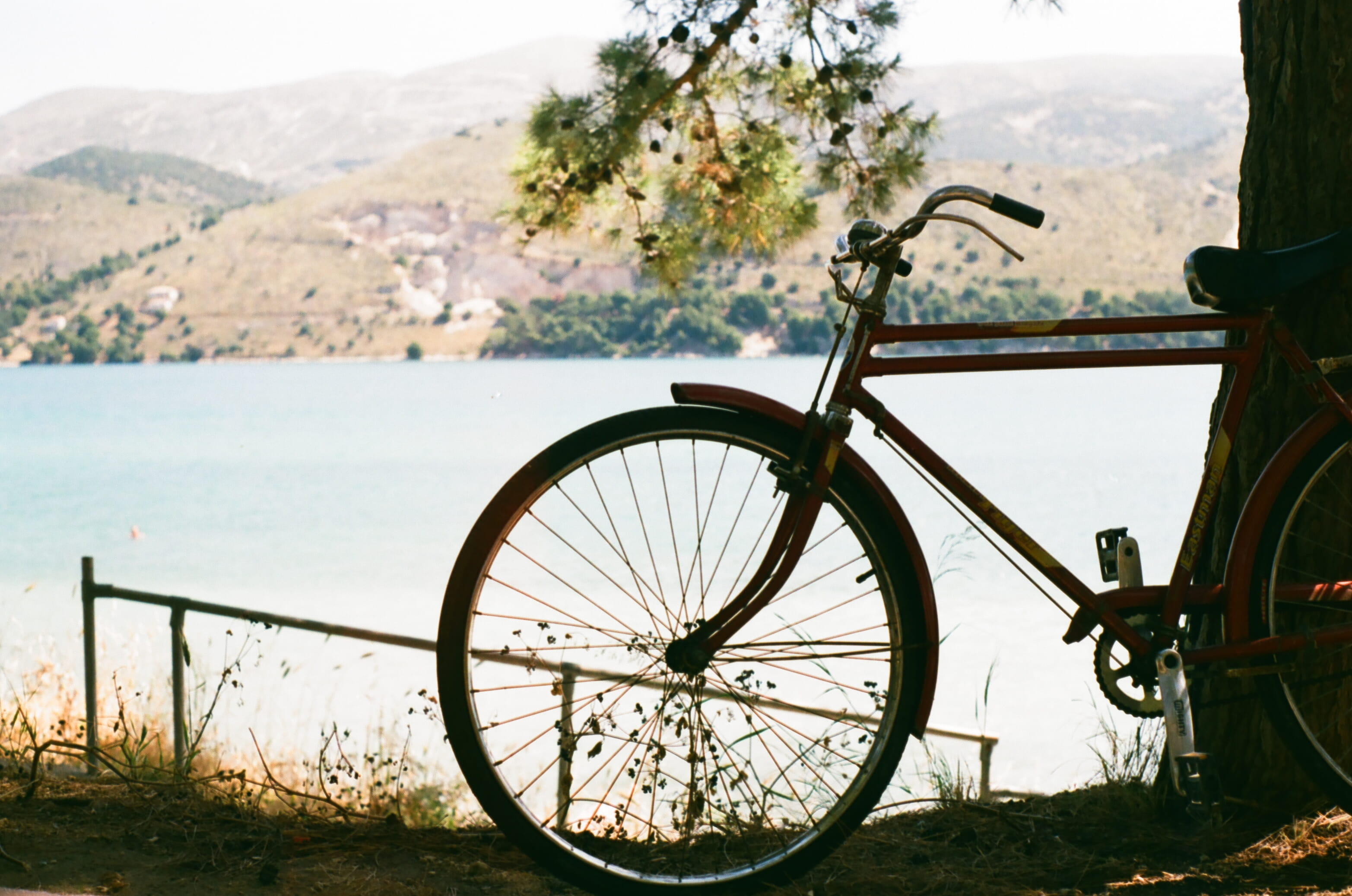 mode of transportation, sea, rust, non-urban scene, stationary, 2K, land, bike, nature, transportation, wheel, beauty in nature, focus on foreground, kefalonia, HD Wallpaper