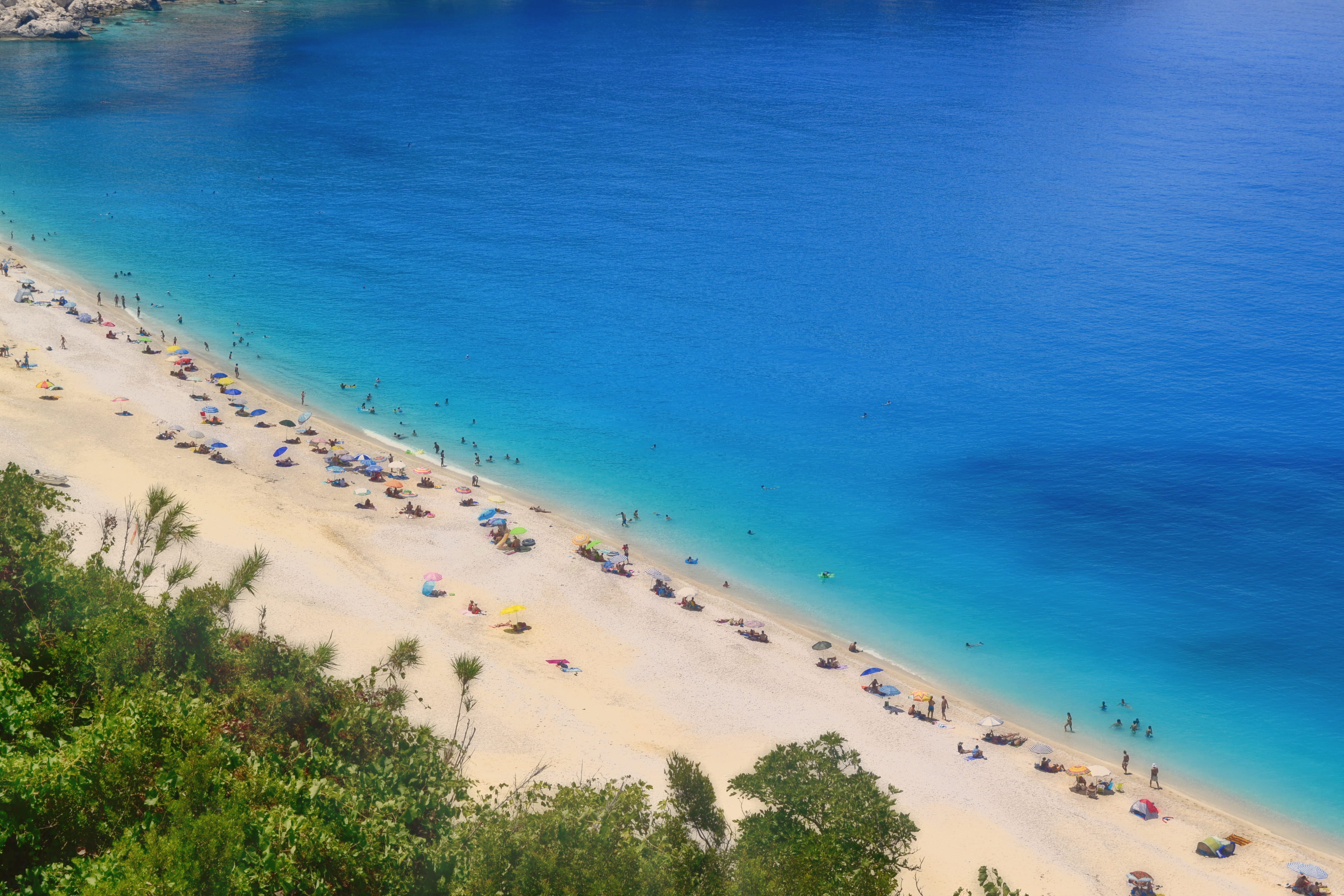 idyllic, vacations, summer, exotic, tropic, tranquil scene, cephalonia, tree, holiday, high angle view, 4K, nature, tranquility, sunny, land, greece, day, HD Wallpaper