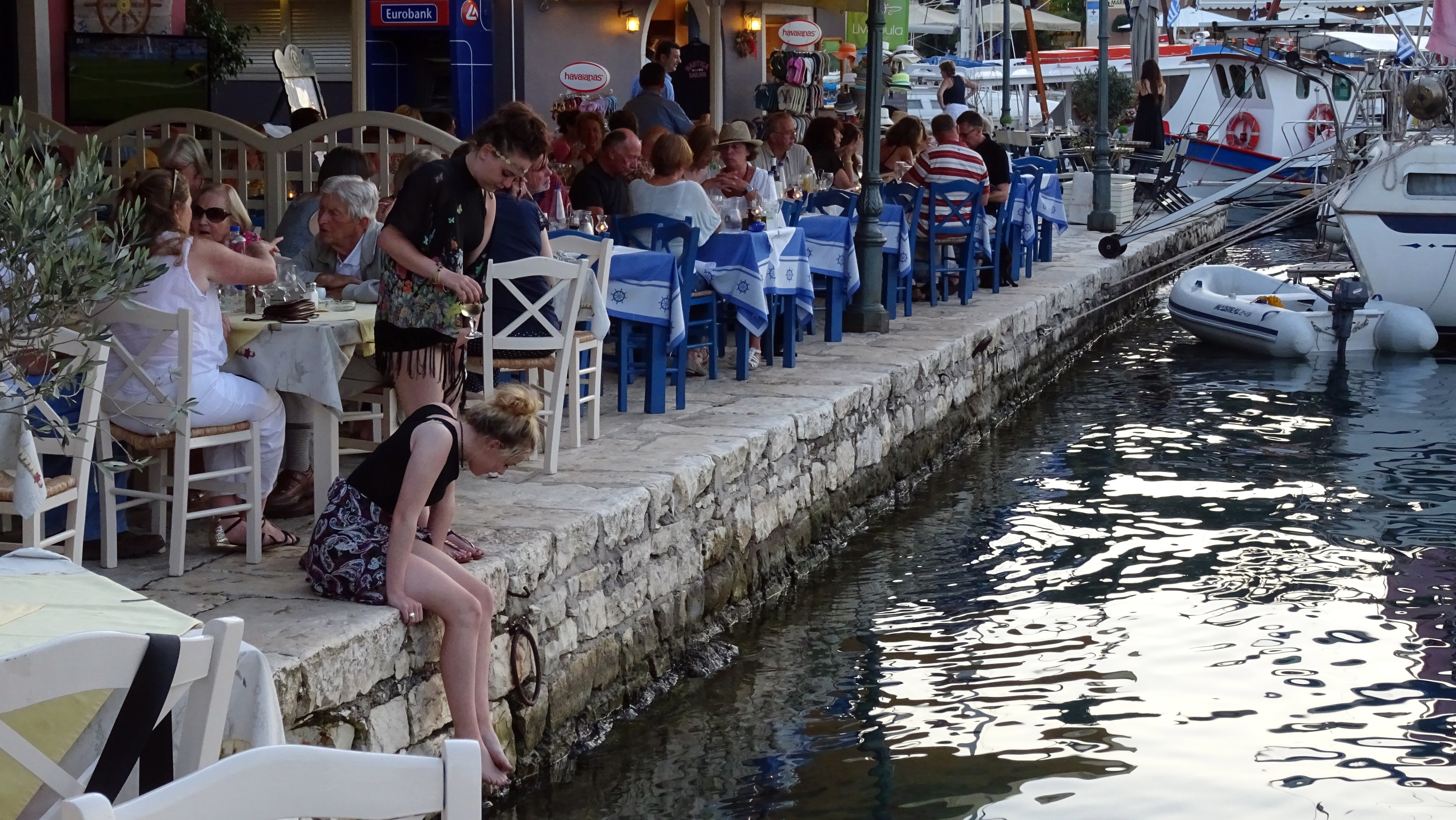 water, crowd, 5K, harbour, lifestyles, building exterior, women, buildings, outdoors, leisure activity, architecture, dining, fiscardo, ionian, greece, HD Wallpaper