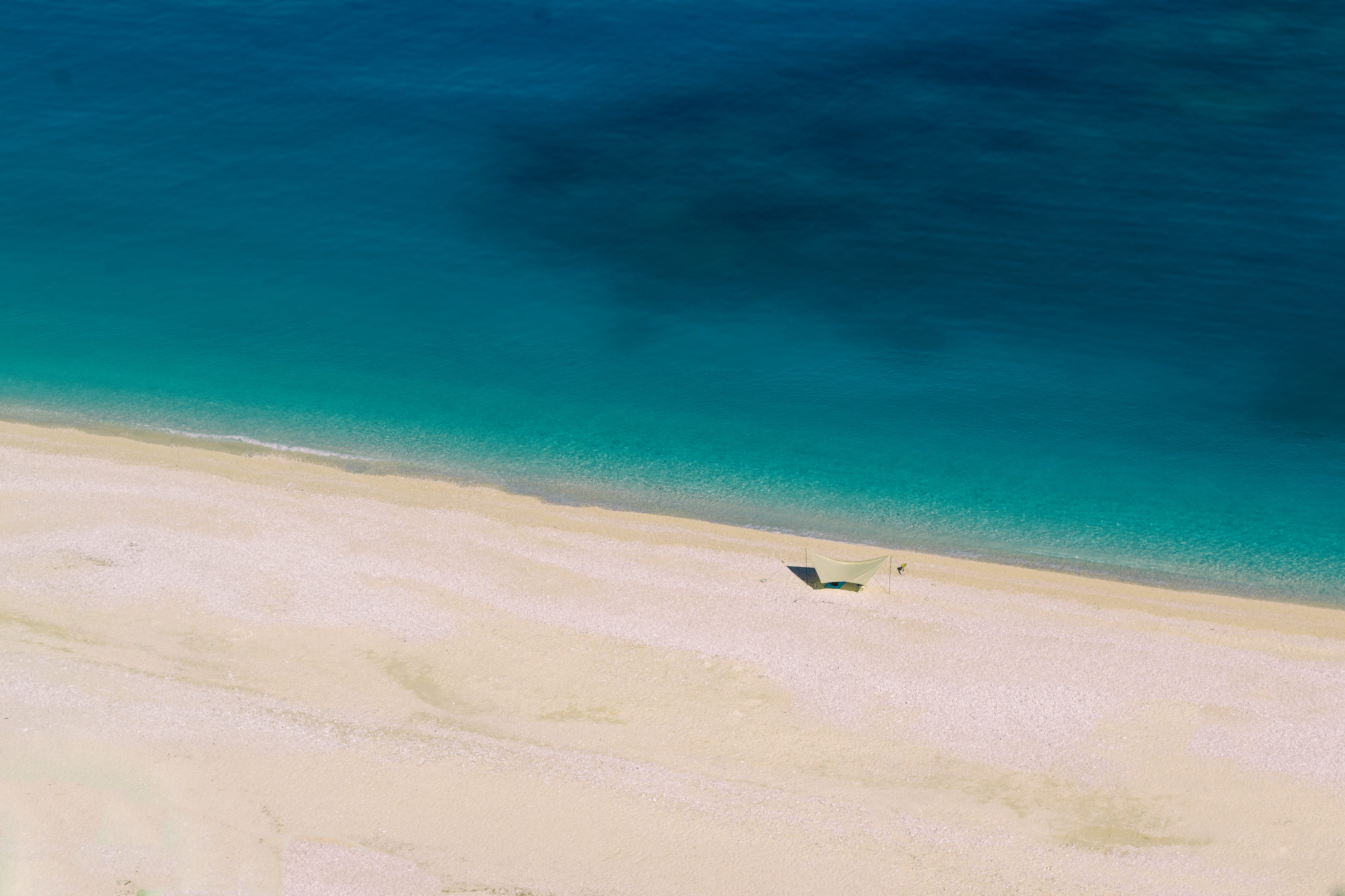 tranquil scene, one person, tranquility, turquoise, bay, unrecognizable person, land, azure, shore, sea, cephalonia, vacations, sun, sand, sunny, water, HD Wallpaper