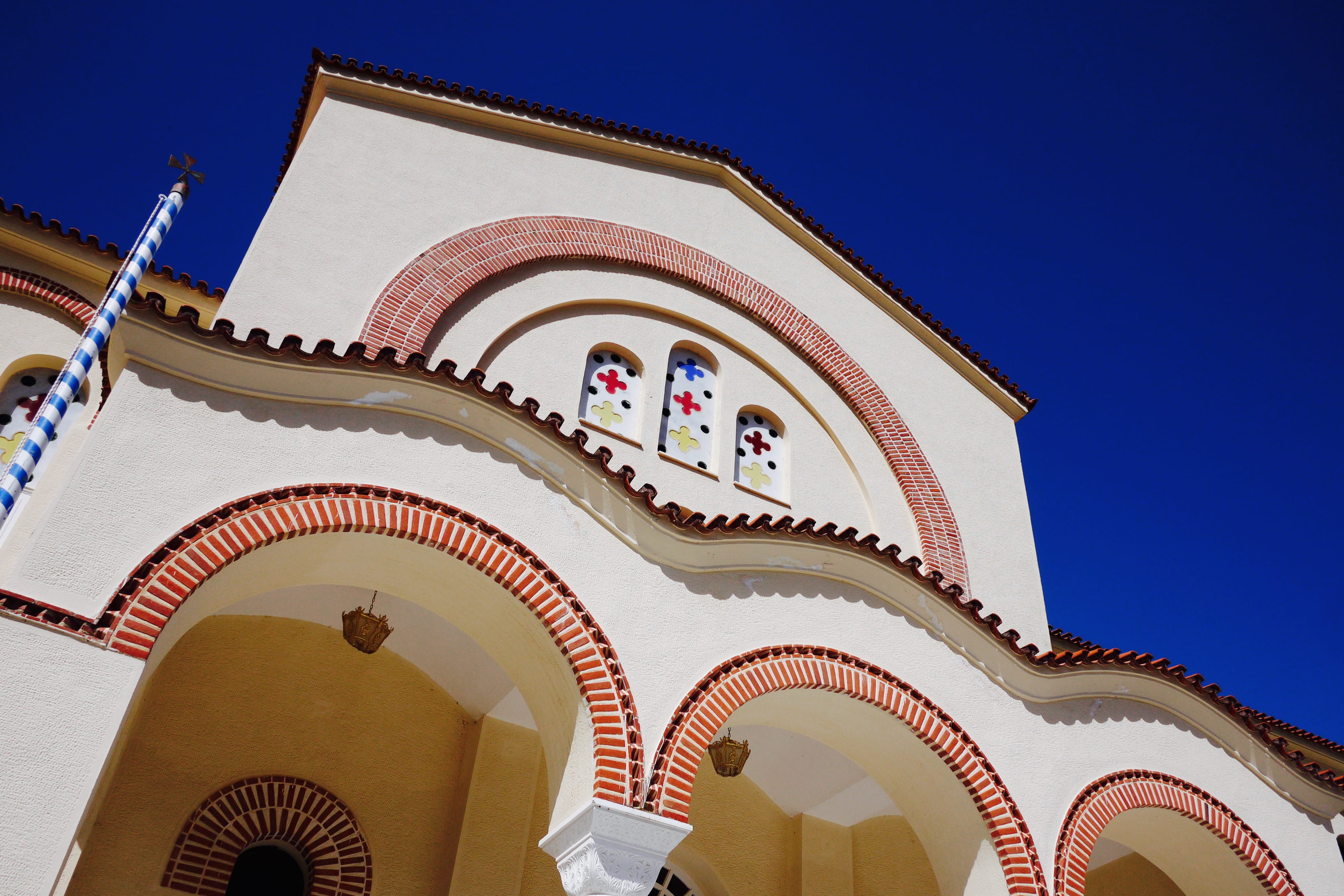 valsamata, ornate, built structure, building, clear sky, outdoors, greece, no people, architecture, day, belief, arch, christianity, blue, sky, nature, HD Wallpaper