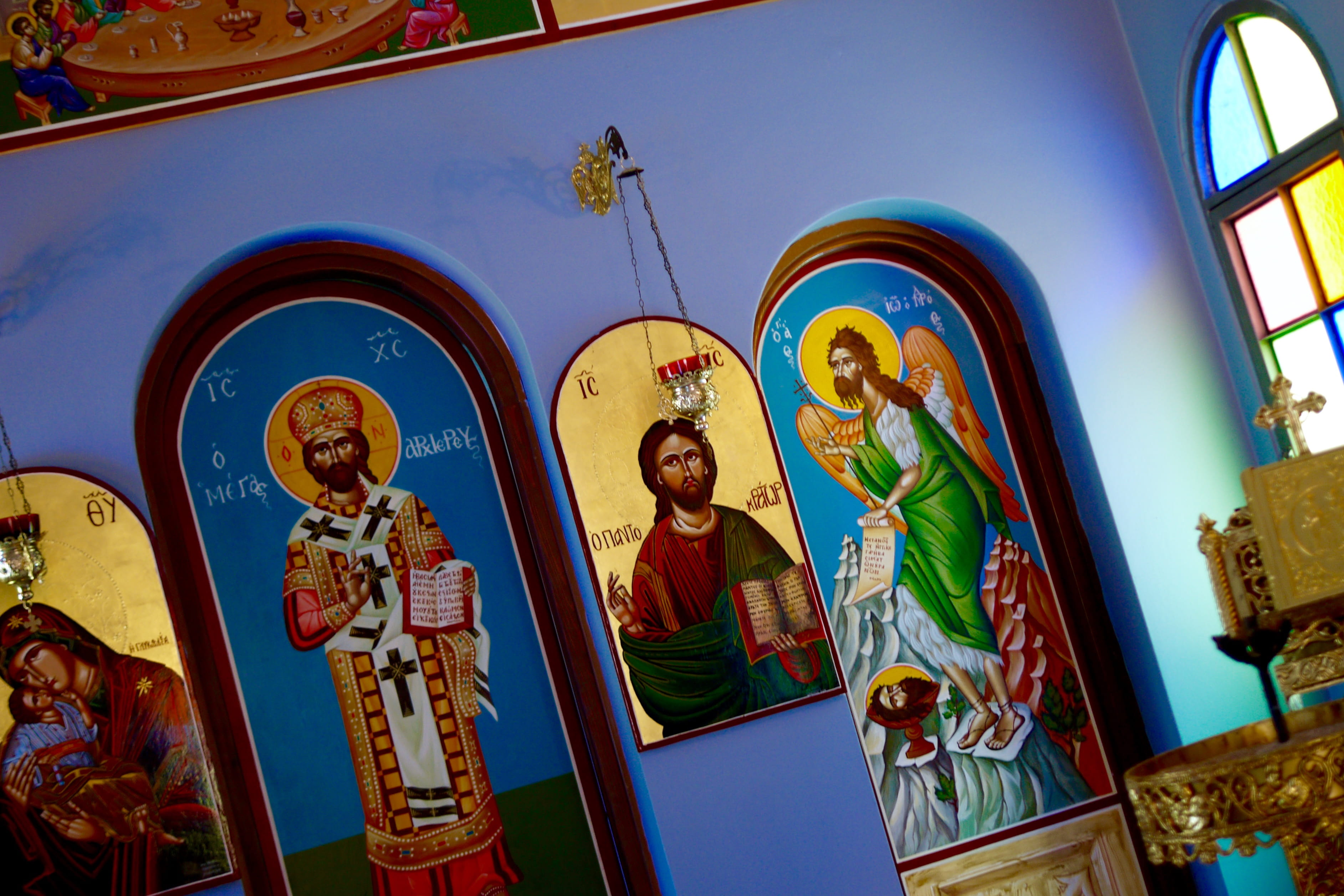 place of worship, no people, architecture, built structure, stained glass, building, mural, christianity, chapel, spirituality, monastry, creativity, statue, HD Wallpaper