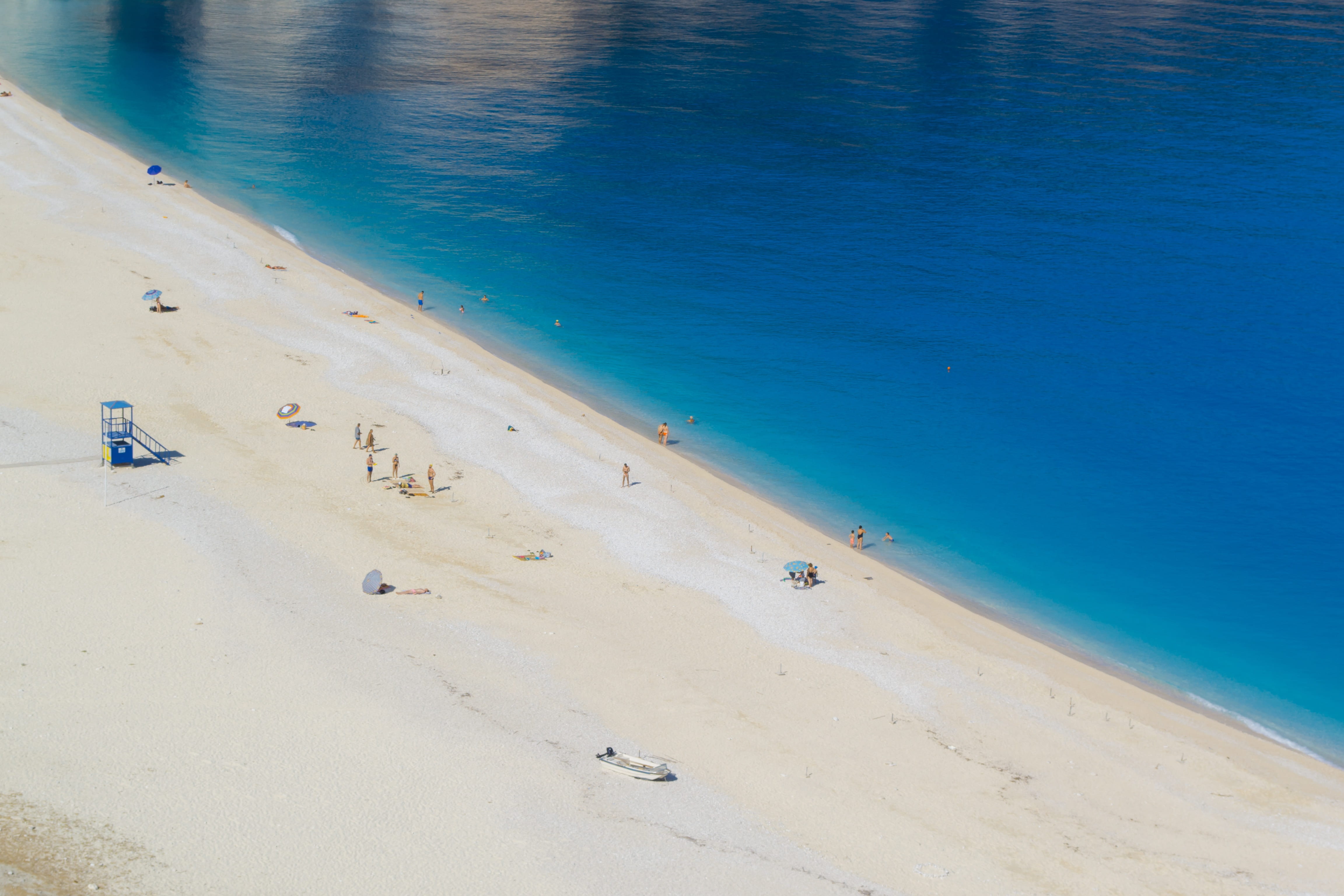 turquoise colored, coastline, blue, nature, sunny, paradise, daytime, holiday, scenics - nature, island, 4K, turquoise, kefalonia, trip, outdoors, white, HD Wallpaper