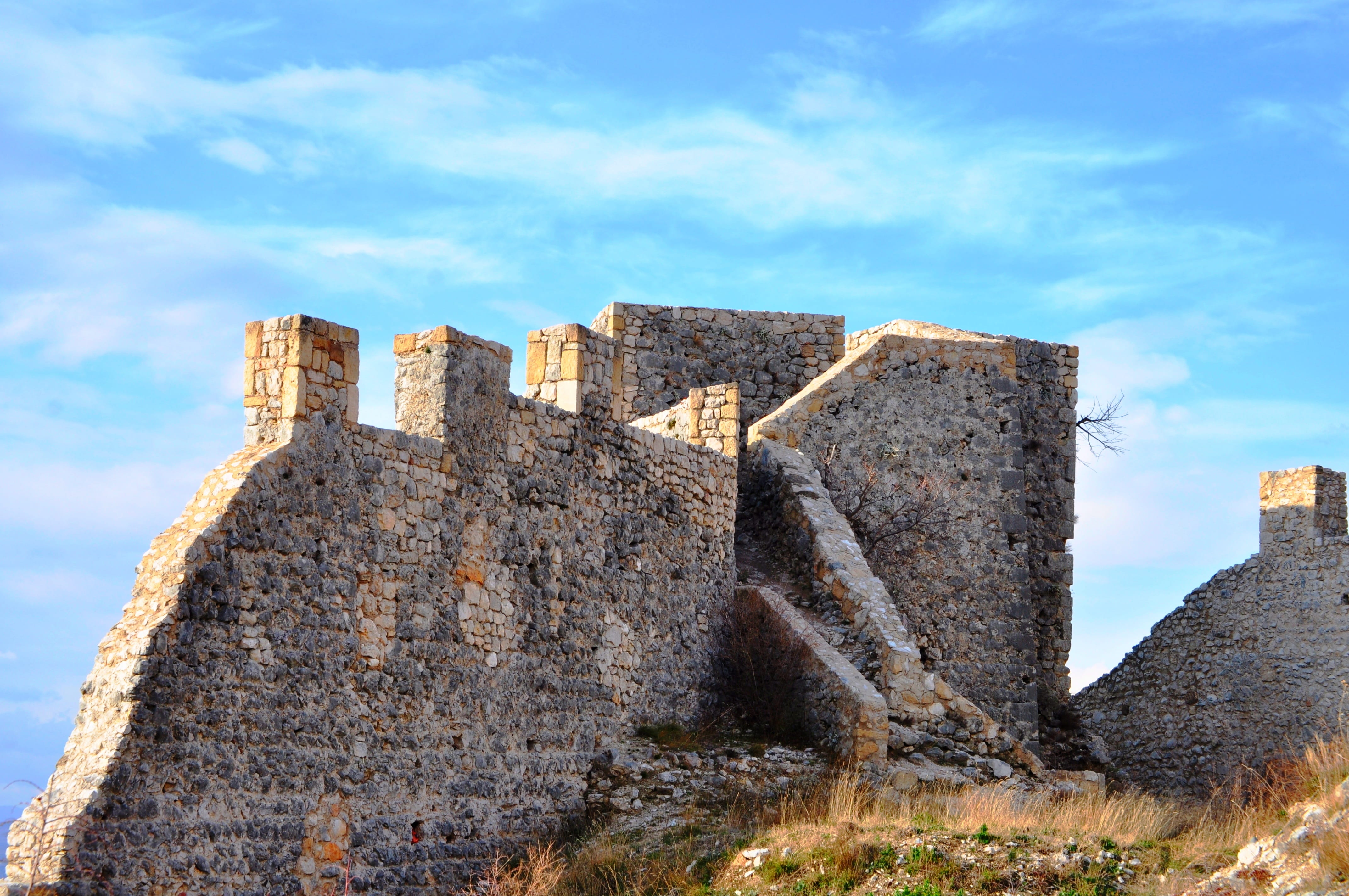day, damaged, Castle, sky, sunlight, nature, cultural, ancient civilization, castle kosaca, Kosaca, 4K, heritage, old, archaeology, attraction, solid, HD Wallpaper